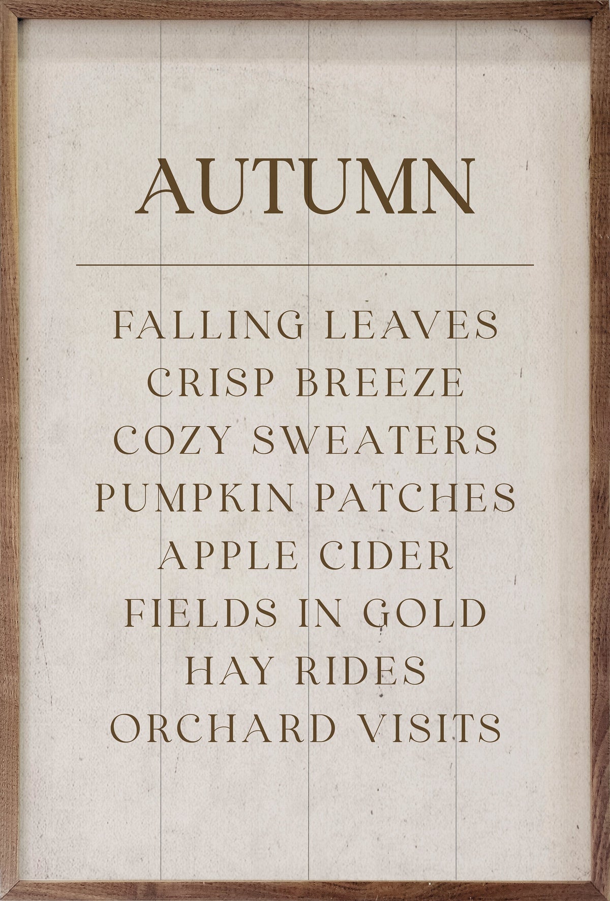 Autumn Comforts Printed and Framed Wall Sign