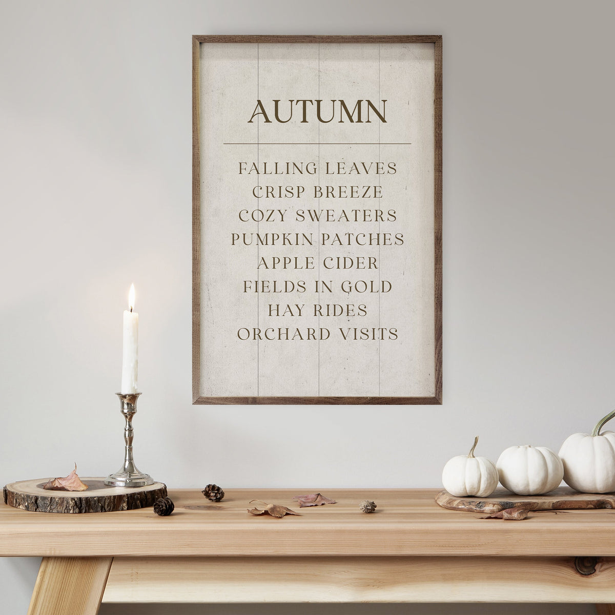 Autumn Comforts Printed and Framed Wall Sign