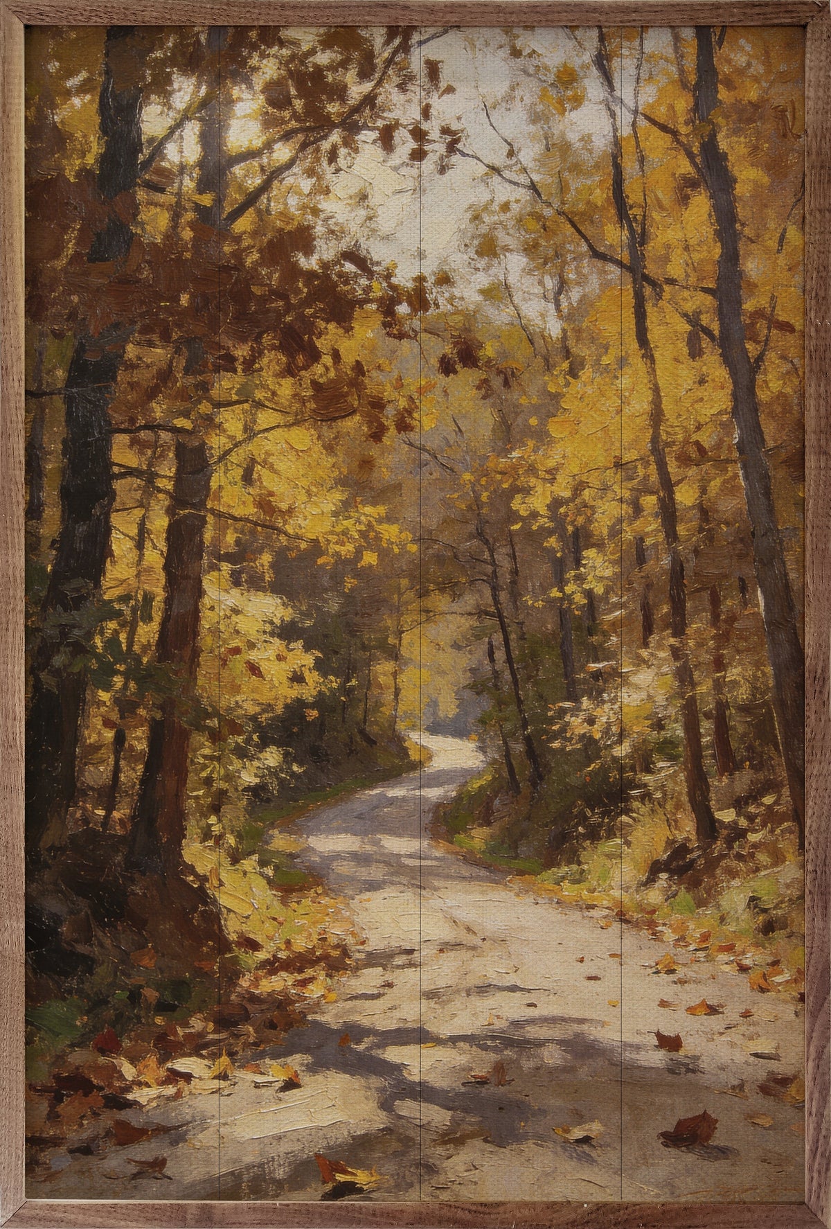 Autumn Woodland Path Printed and Framed Wall Sign