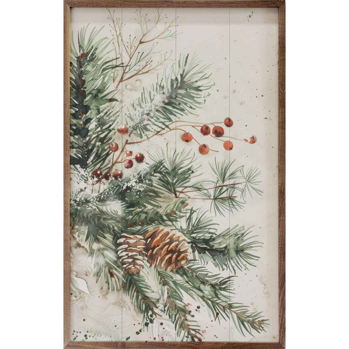 Branches Of Christmas By Petals Prints Design Printed and Framed Wall Sign