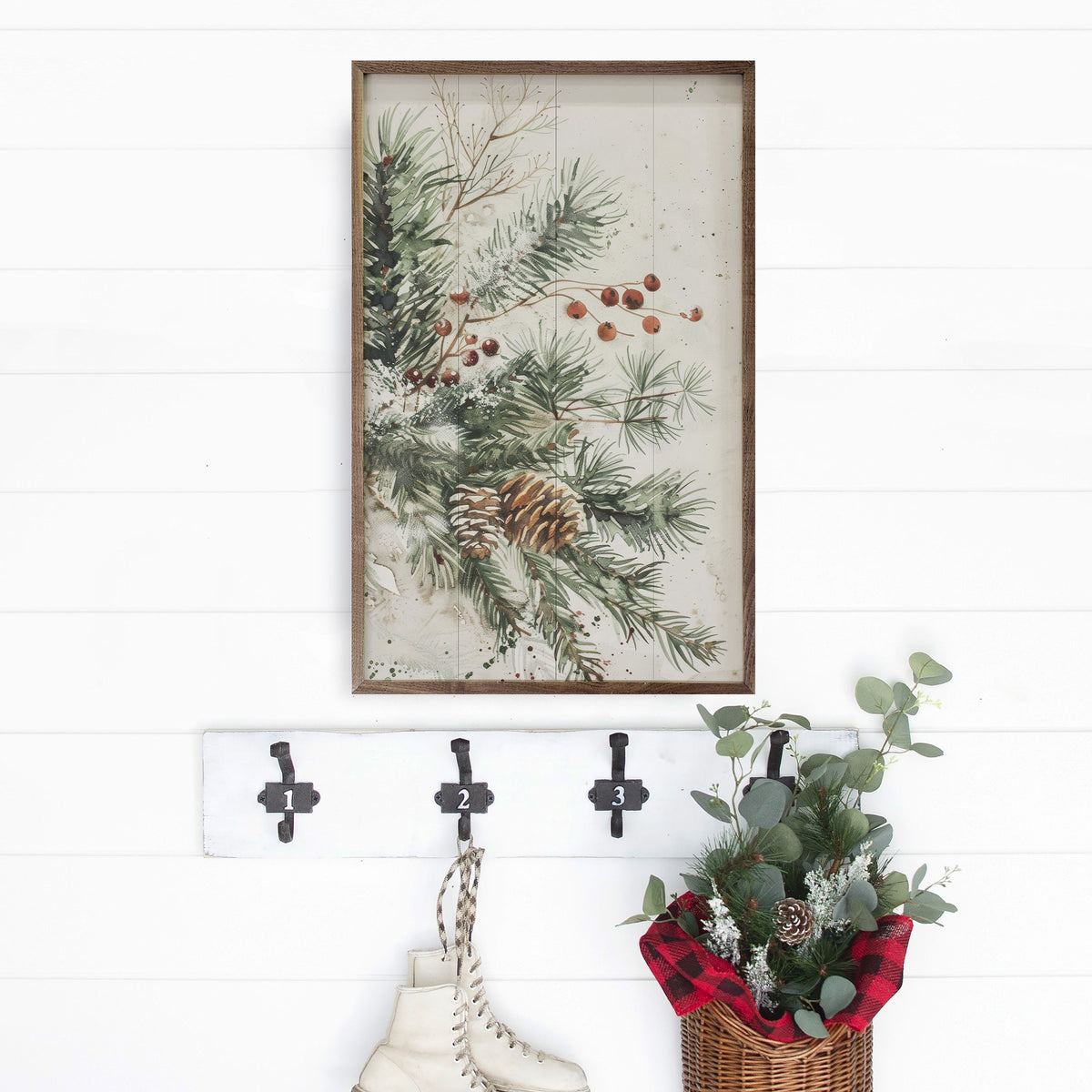 Branches Of Christmas By Petals Prints Design Printed and Framed Wall Sign