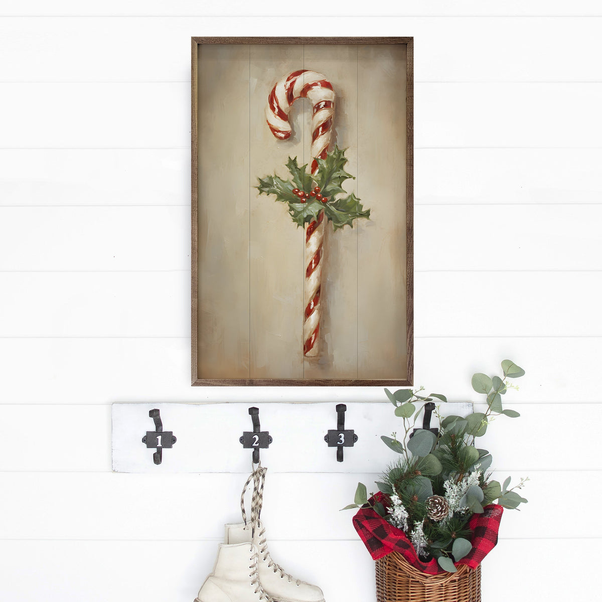 Candy Cane By Petals Prints Designs Printed and Framed Wall Sign