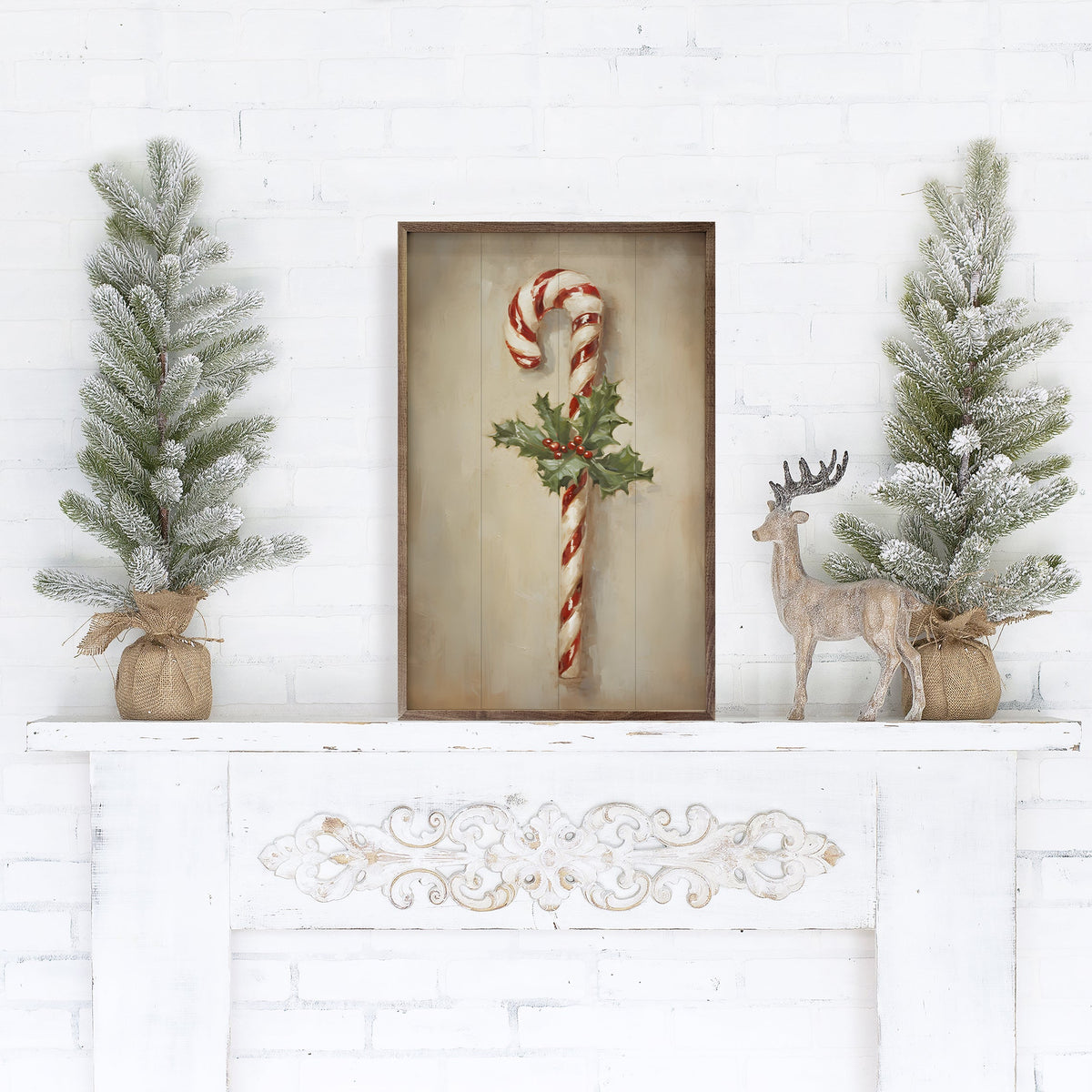 Candy Cane By Petals Prints Designs Printed and Framed Wall Sign
