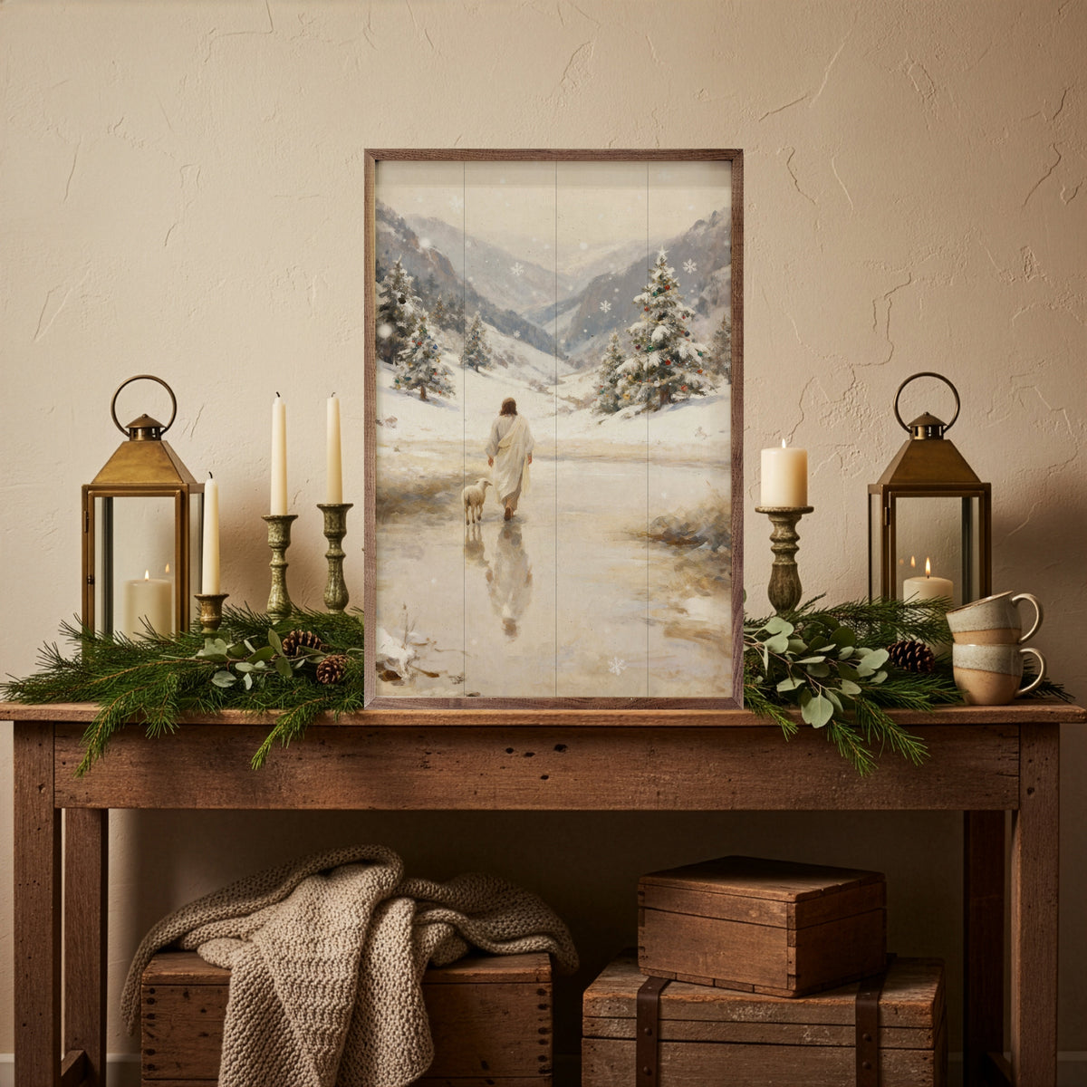 Christ And Christmas Printed and Framed Wall Sign