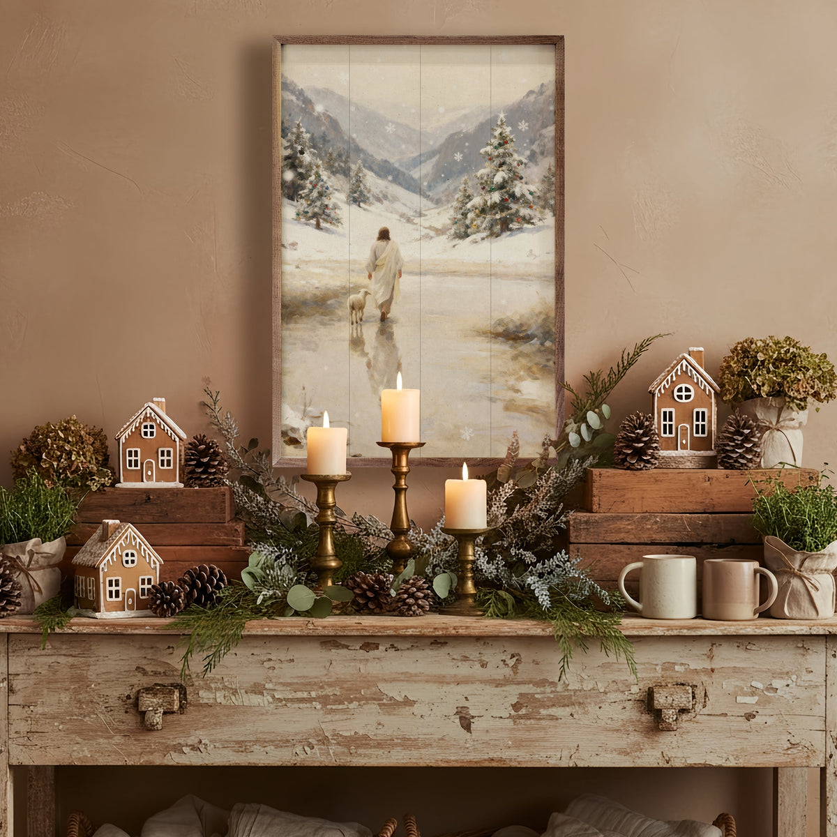 Christ And Christmas Printed and Framed Wall Sign
