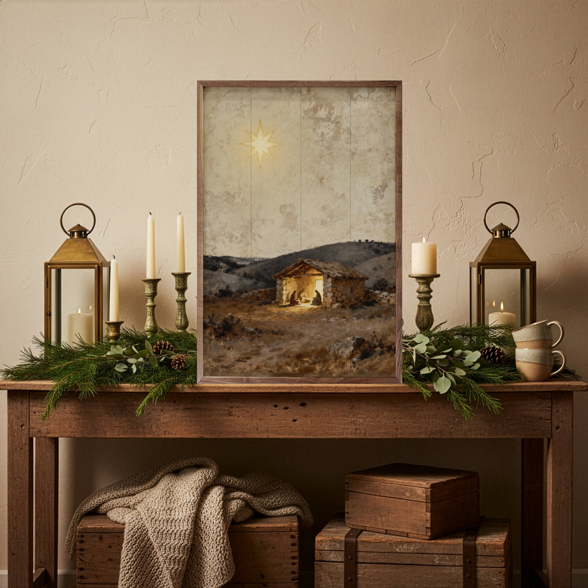 Christ Was Born Printed and Framed Wall Sign