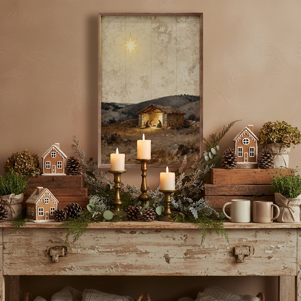 Christ Was Born Printed and Framed Wall Sign
