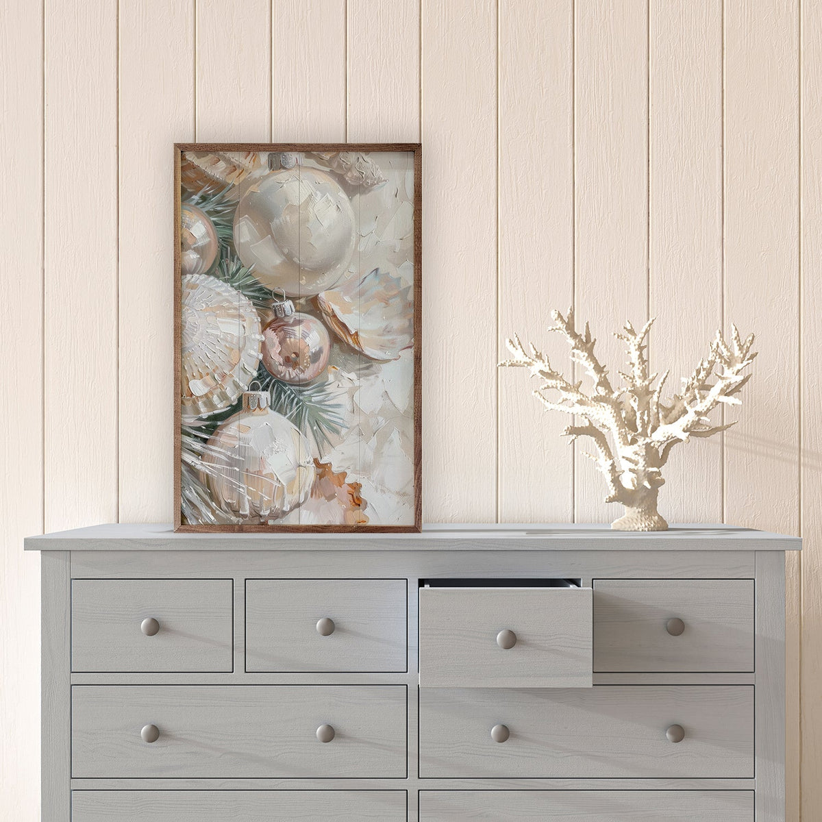 Christmas Shells II By Petals Prints Design Printed and Framed Wall Sign