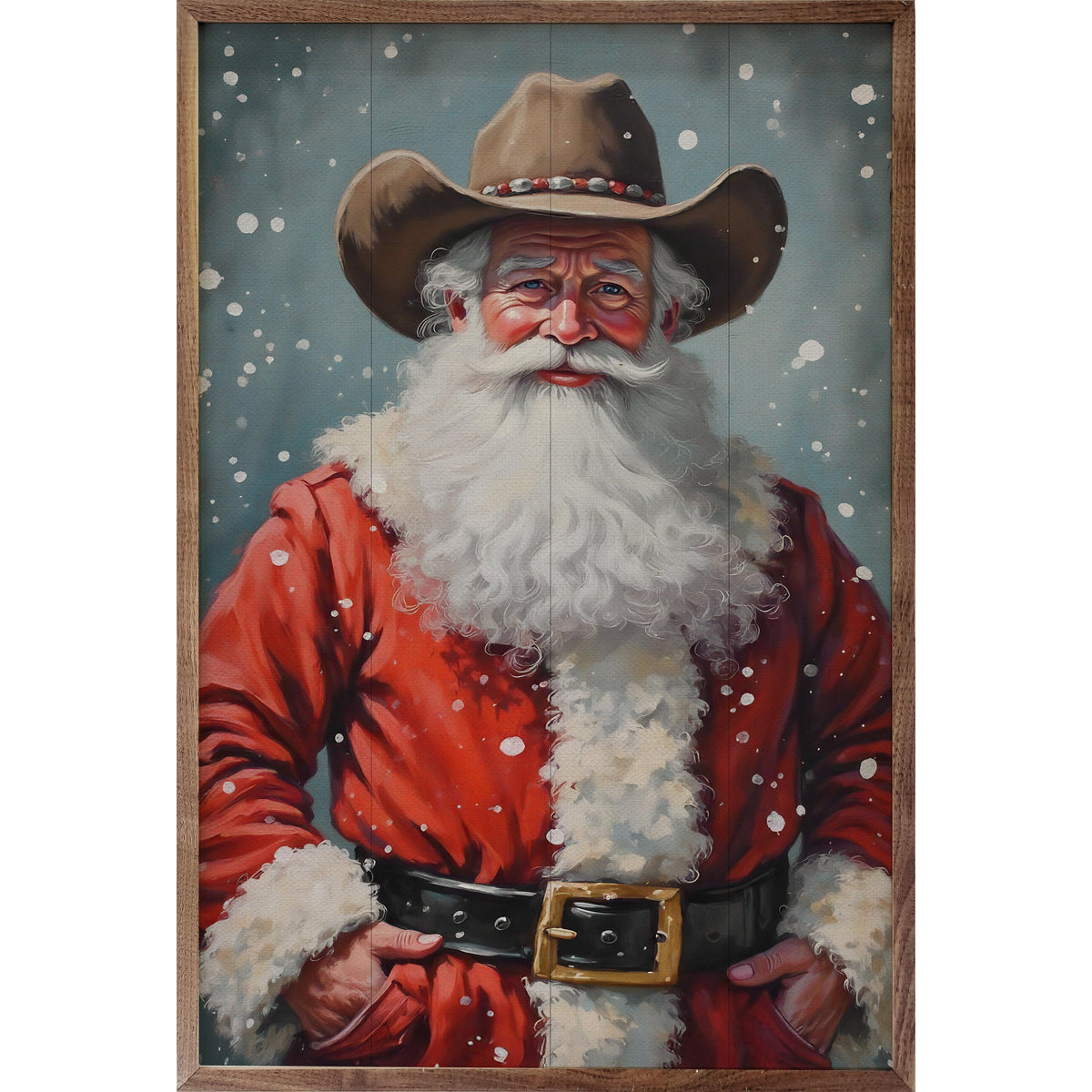 Cowboy Santa Printed and Framed Wall Sign
