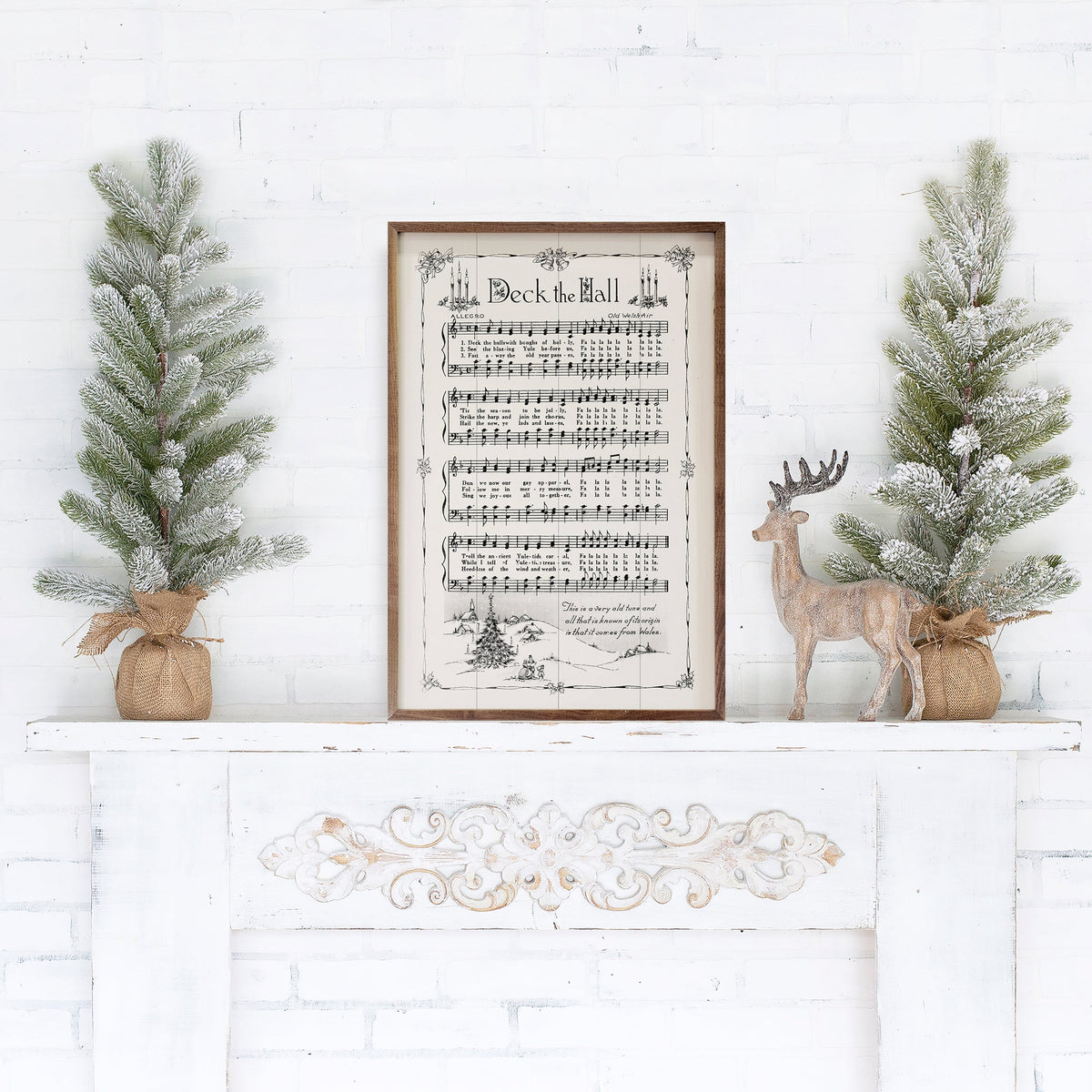 Deck The Hall Sheet Music Printed and Framed Wall Sign