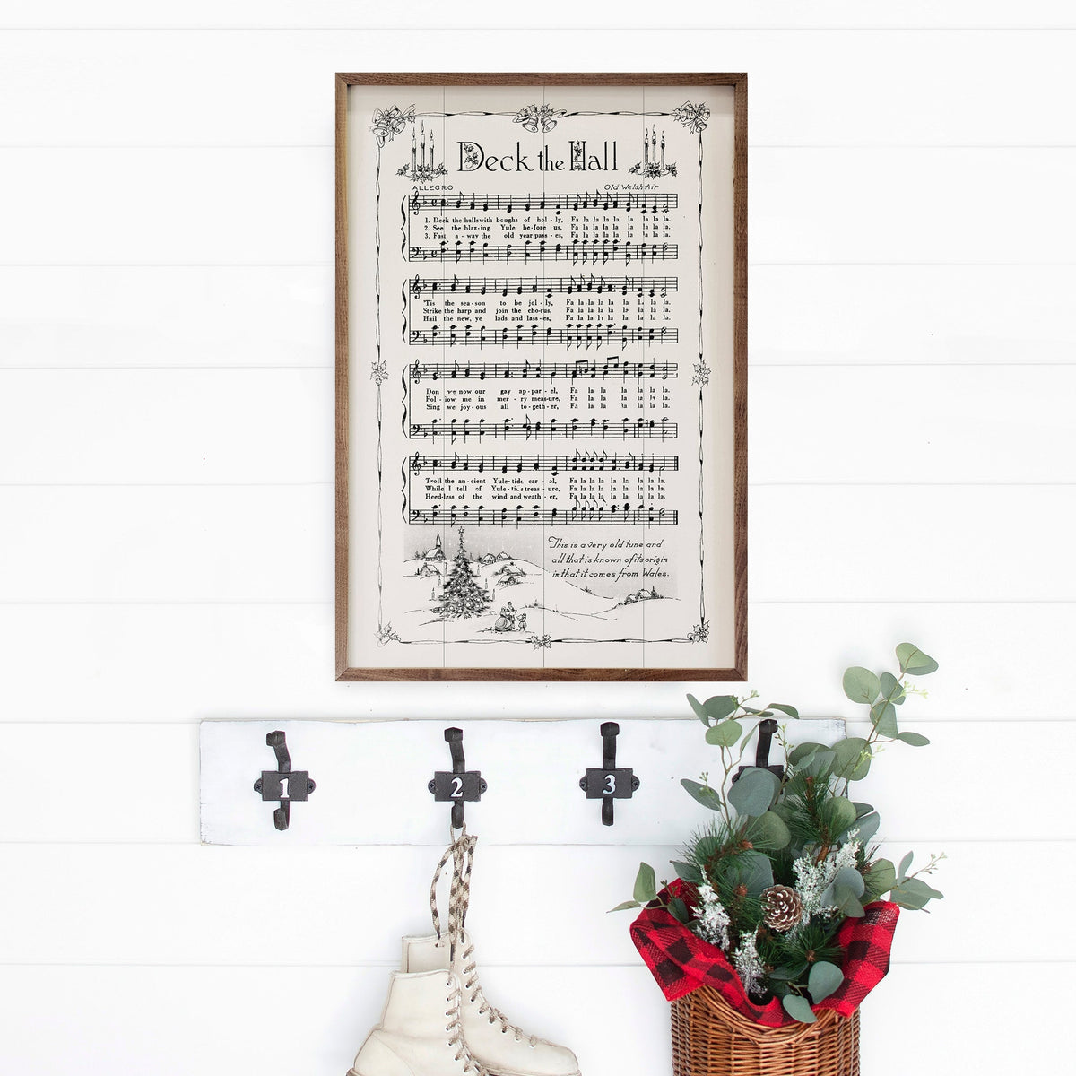 Deck The Hall Sheet Music Printed and Framed Wall Sign