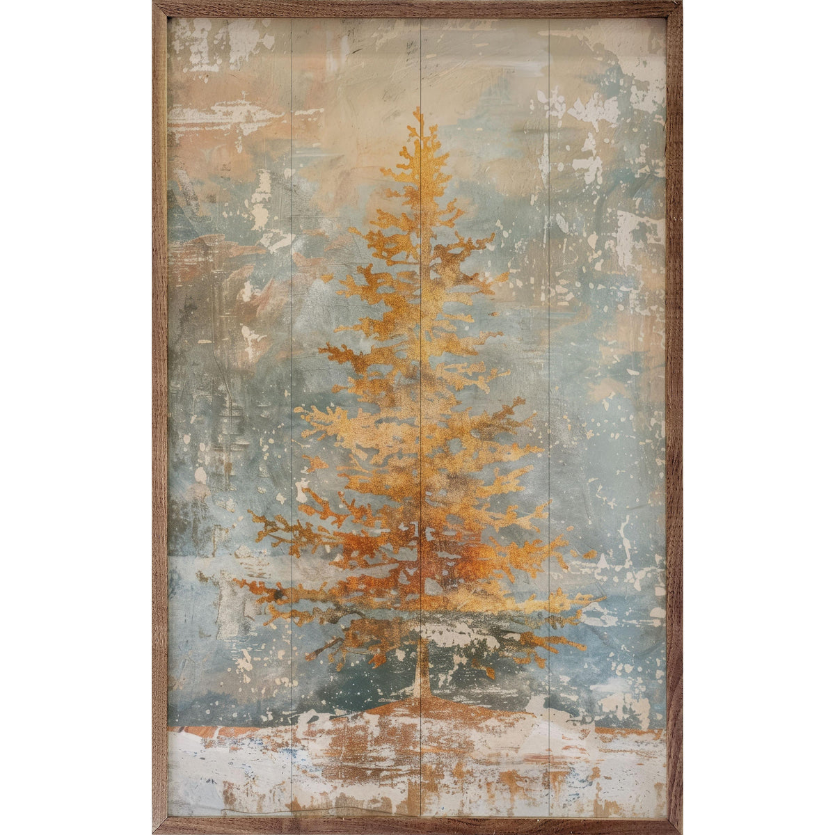 Distressed Gold Tree I By Petals Prints Design Printed and Framed Wall Sign