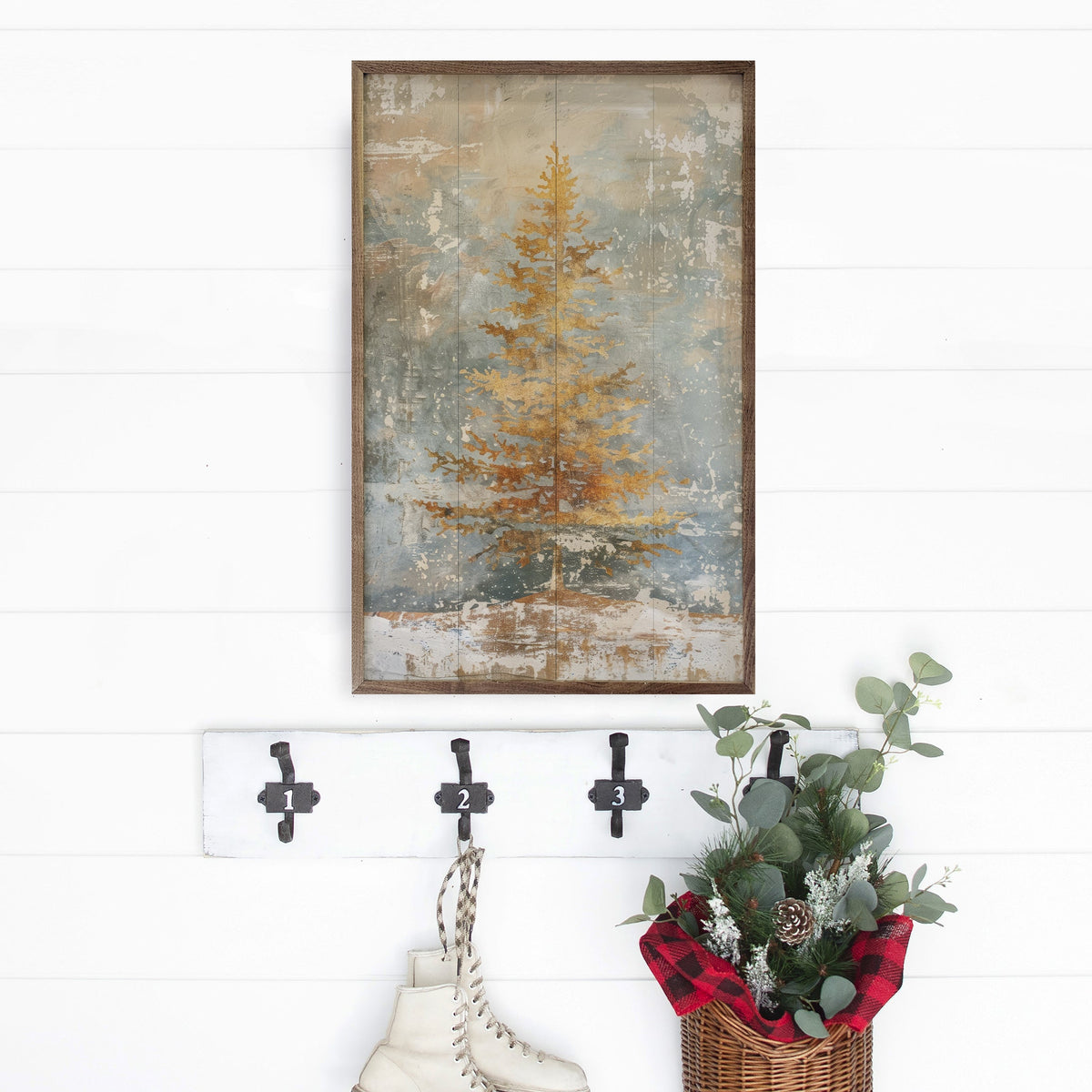 Distressed Gold Tree I By Petals Prints Design Printed and Framed Wall Sign