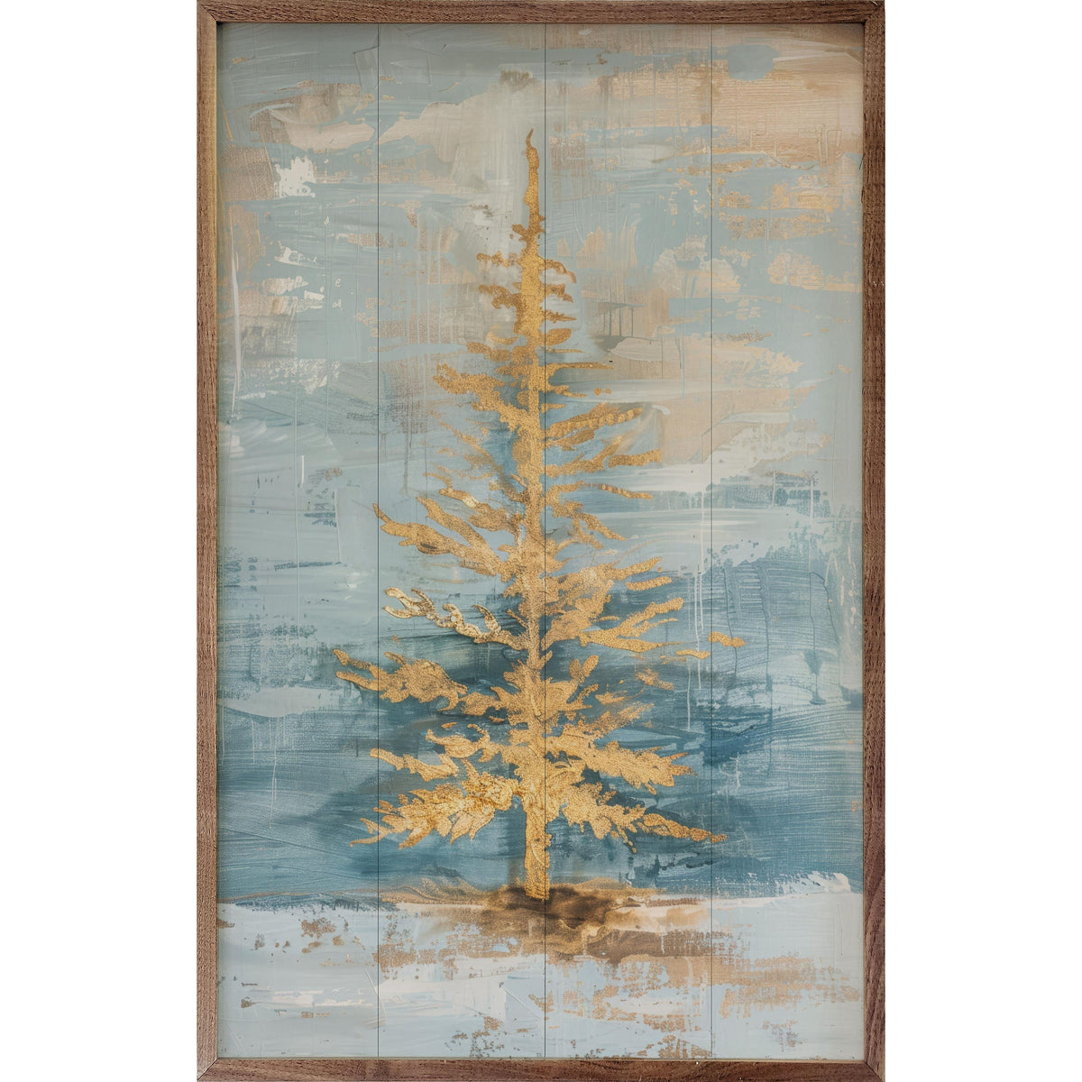 Distressed Gold Tree II By Petals Prints Design Printed and Framed Wall Sign
