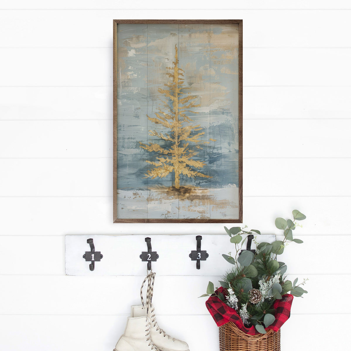 Distressed Gold Tree II By Petals Prints Design Printed and Framed Wall Sign