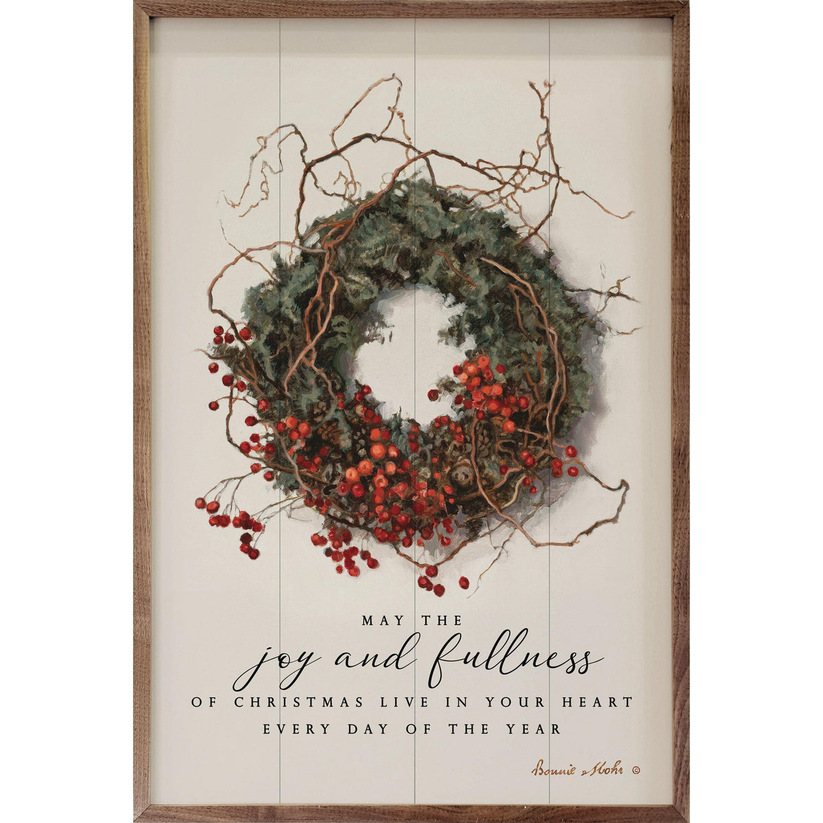 Gathering Wreath II By Bonnie Mohr Printed and Framed Wall Sign