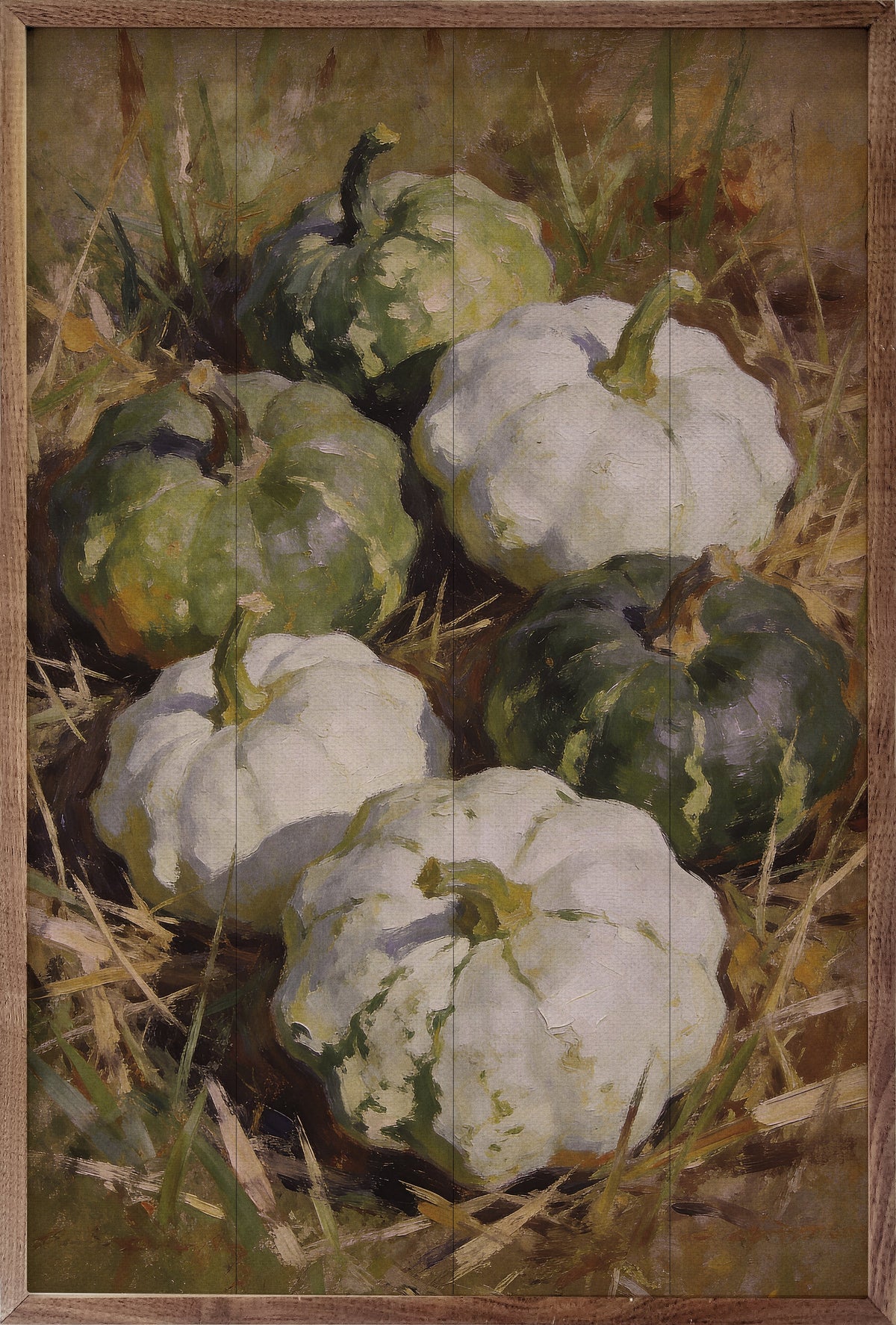 Green Heirloom Gourds Printed and Framed Wall Sign