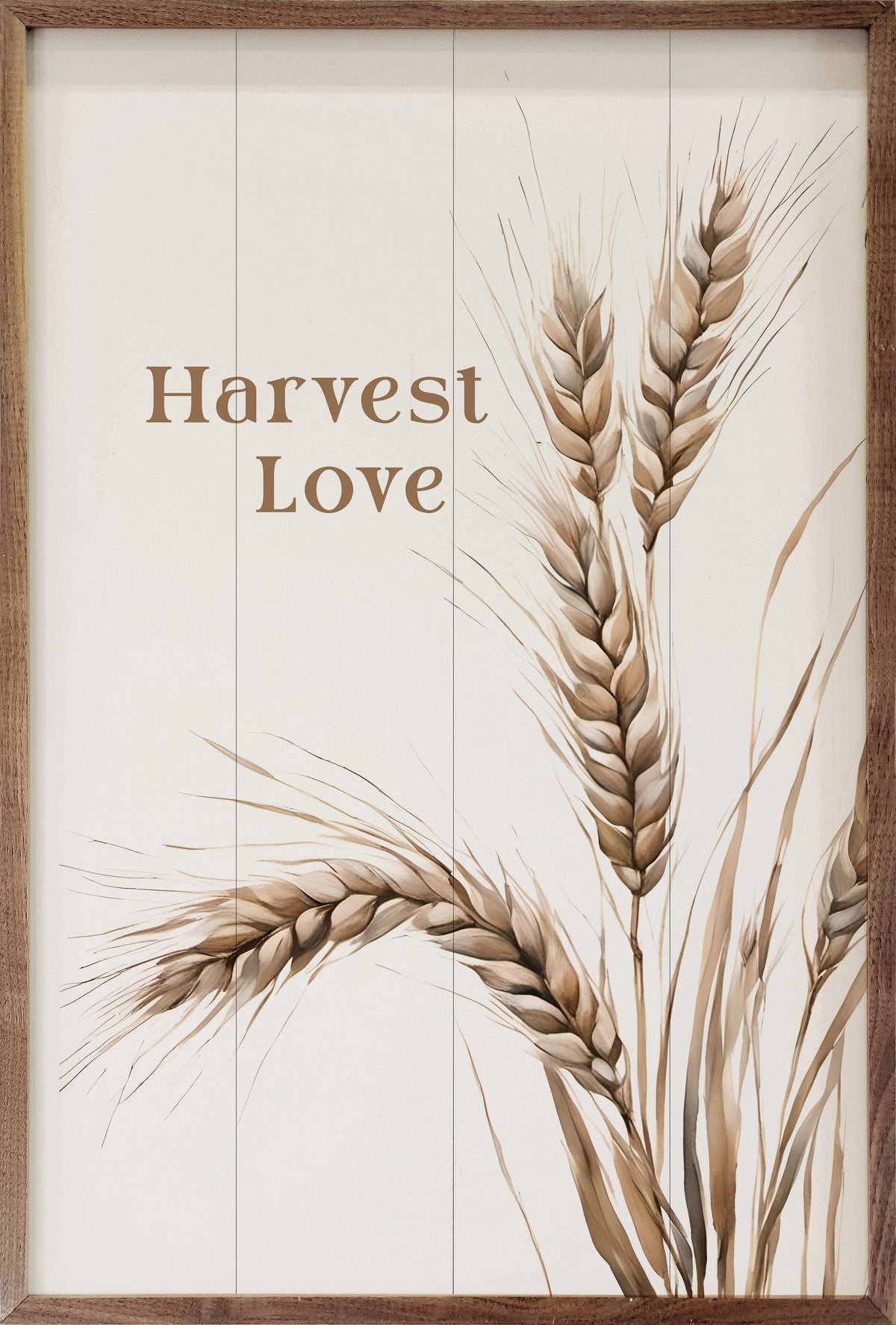 Harvest Love White Printed and Framed Wall Sign