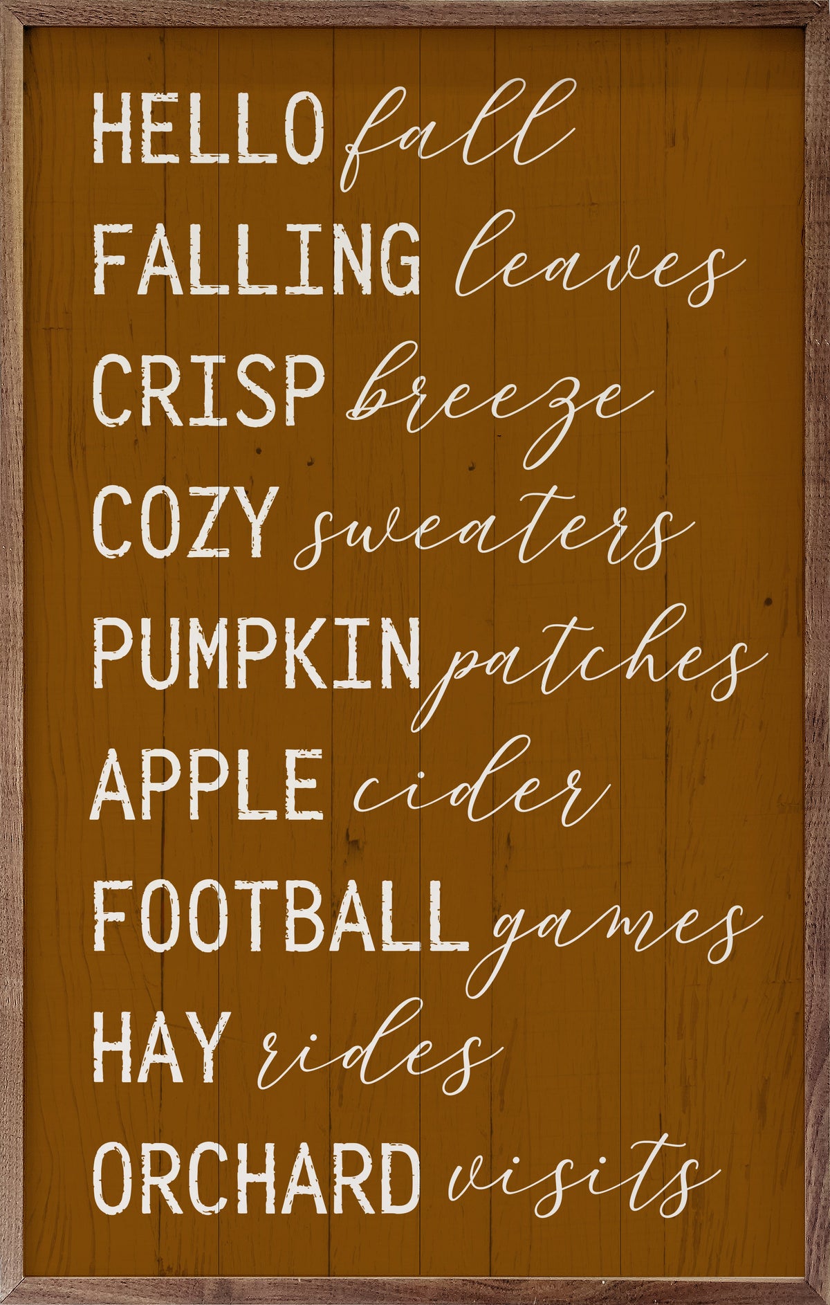 Hello Fall Favorites Orange Printed and Framed Wall Sign