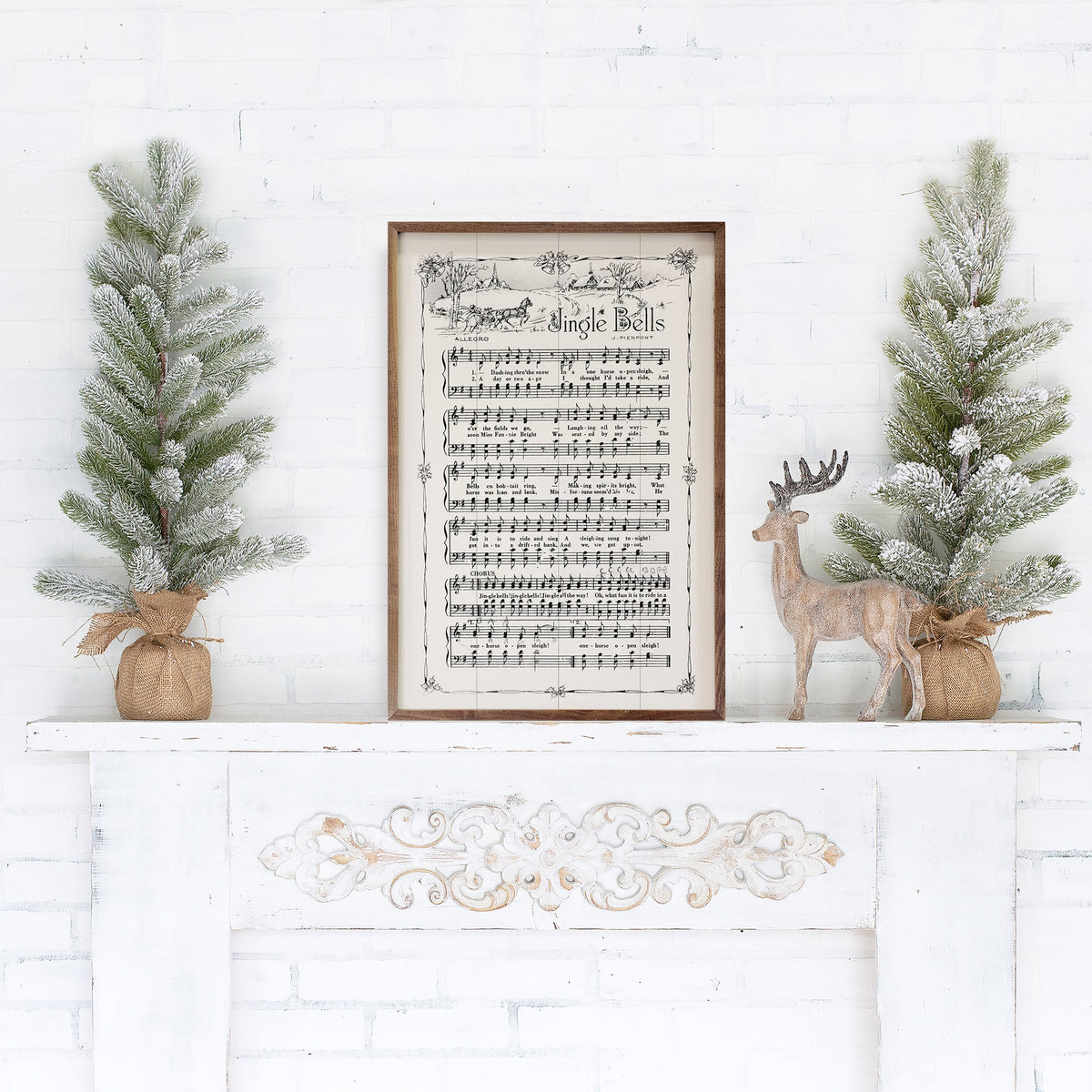 Jingle Bells Sheet Music Printed and Framed Wall Sign