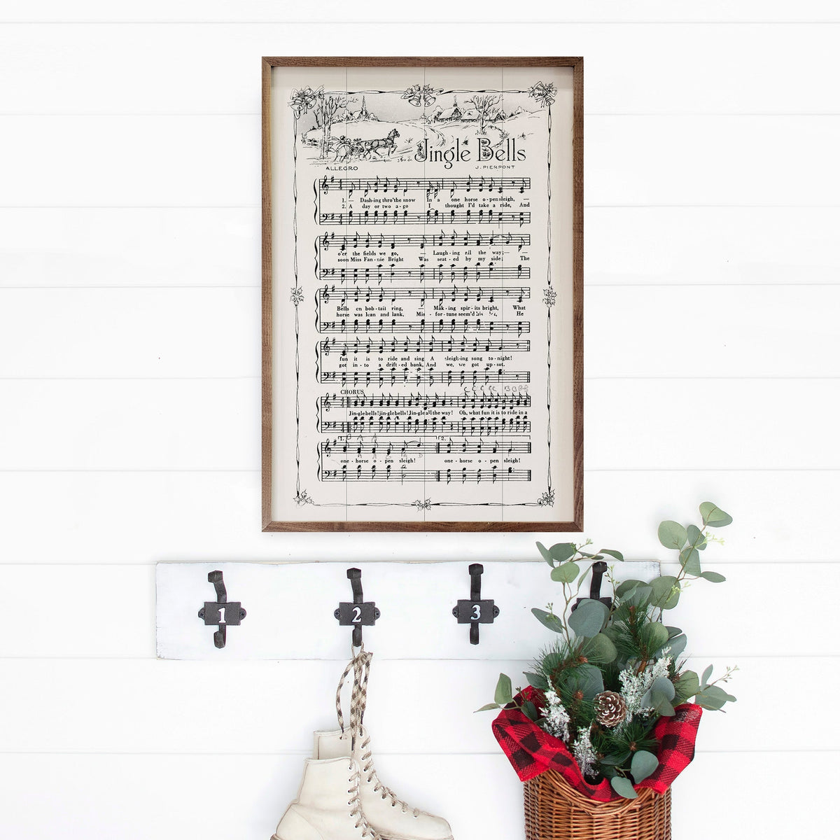 Jingle Bells Sheet Music Printed and Framed Wall Sign