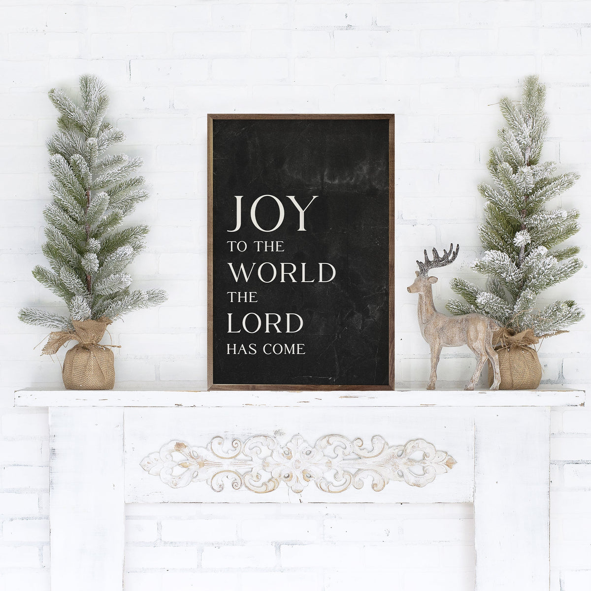 Joy To The World Printed and Framed Wall Sign