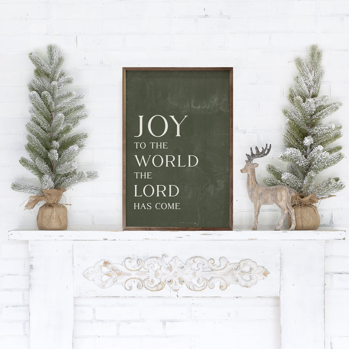 Joy To The World Printed and Framed Wall Sign