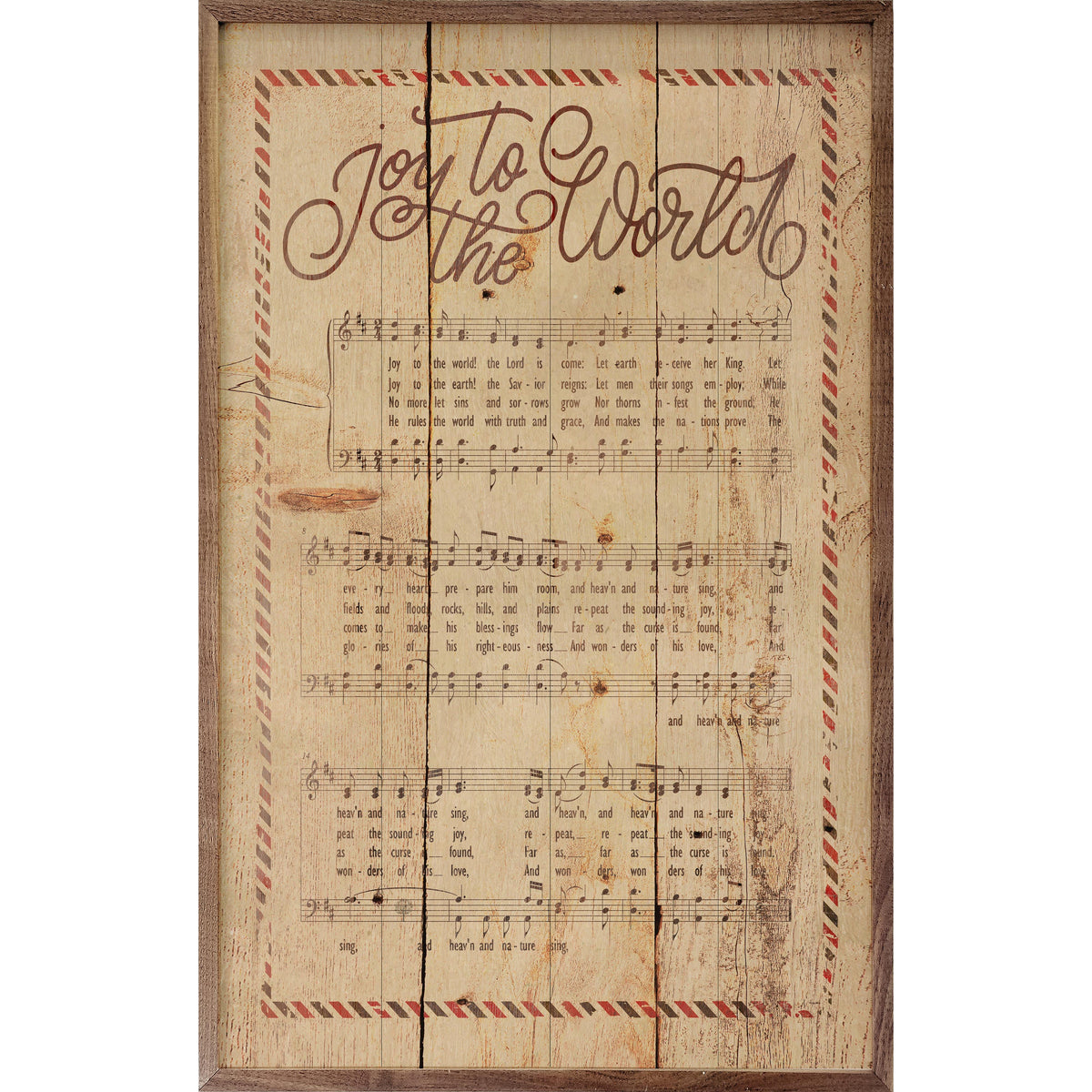 Joy To The World Sheet Music Printed and Framed Wall Sign