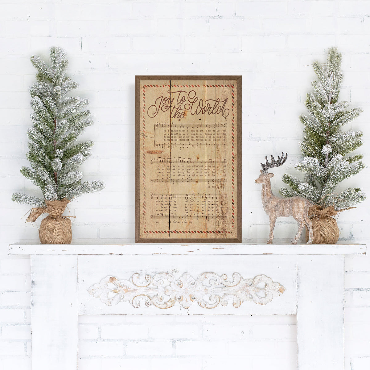 Joy To The World Sheet Music Printed and Framed Wall Sign