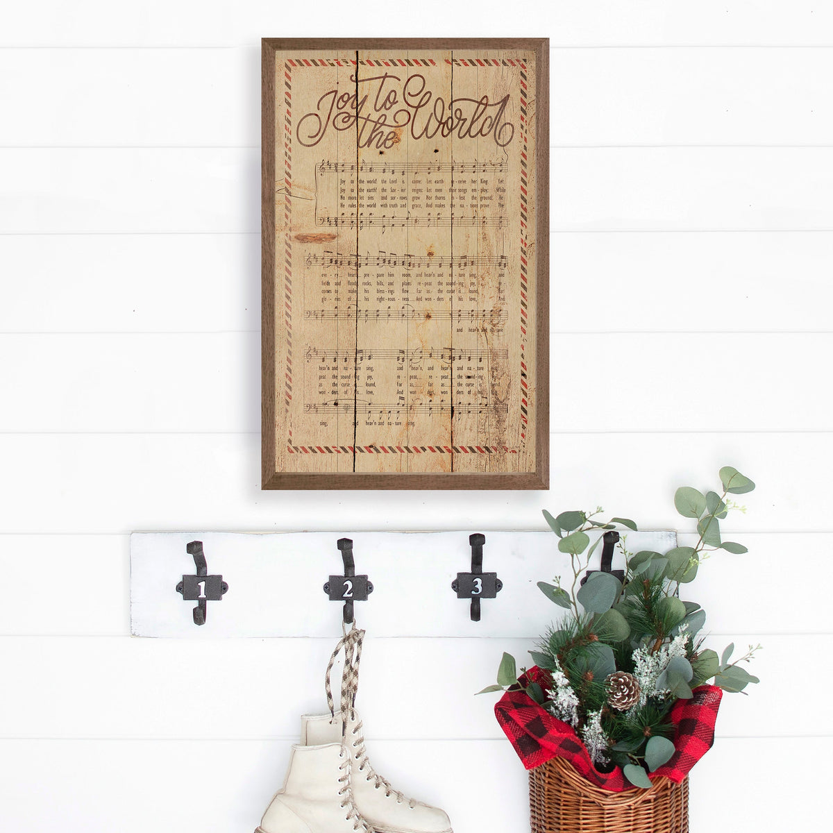 Joy To The World Sheet Music Printed and Framed Wall Sign
