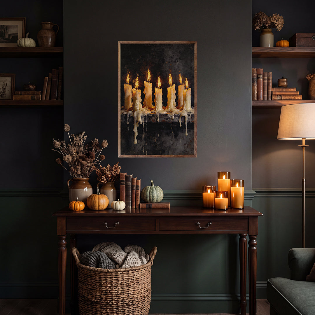 Melted Candles Printed and Framed Wall Sign