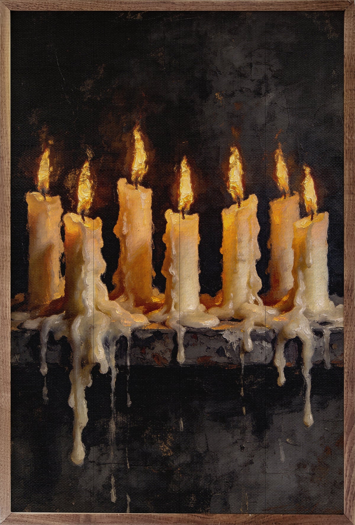 Melted Candles Printed and Framed Wall Sign