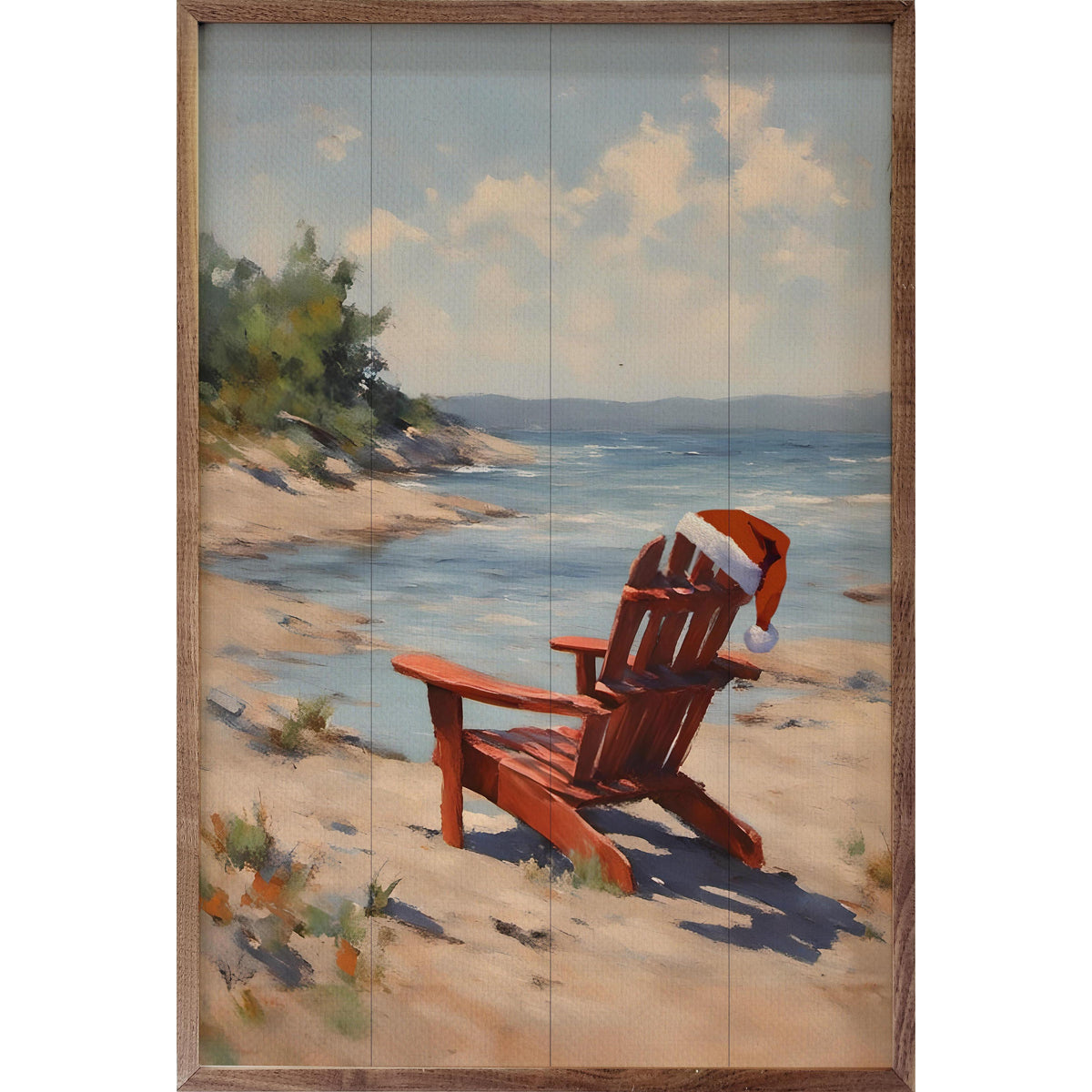Santa's Beach Chair Printed and Framed Wall Sign