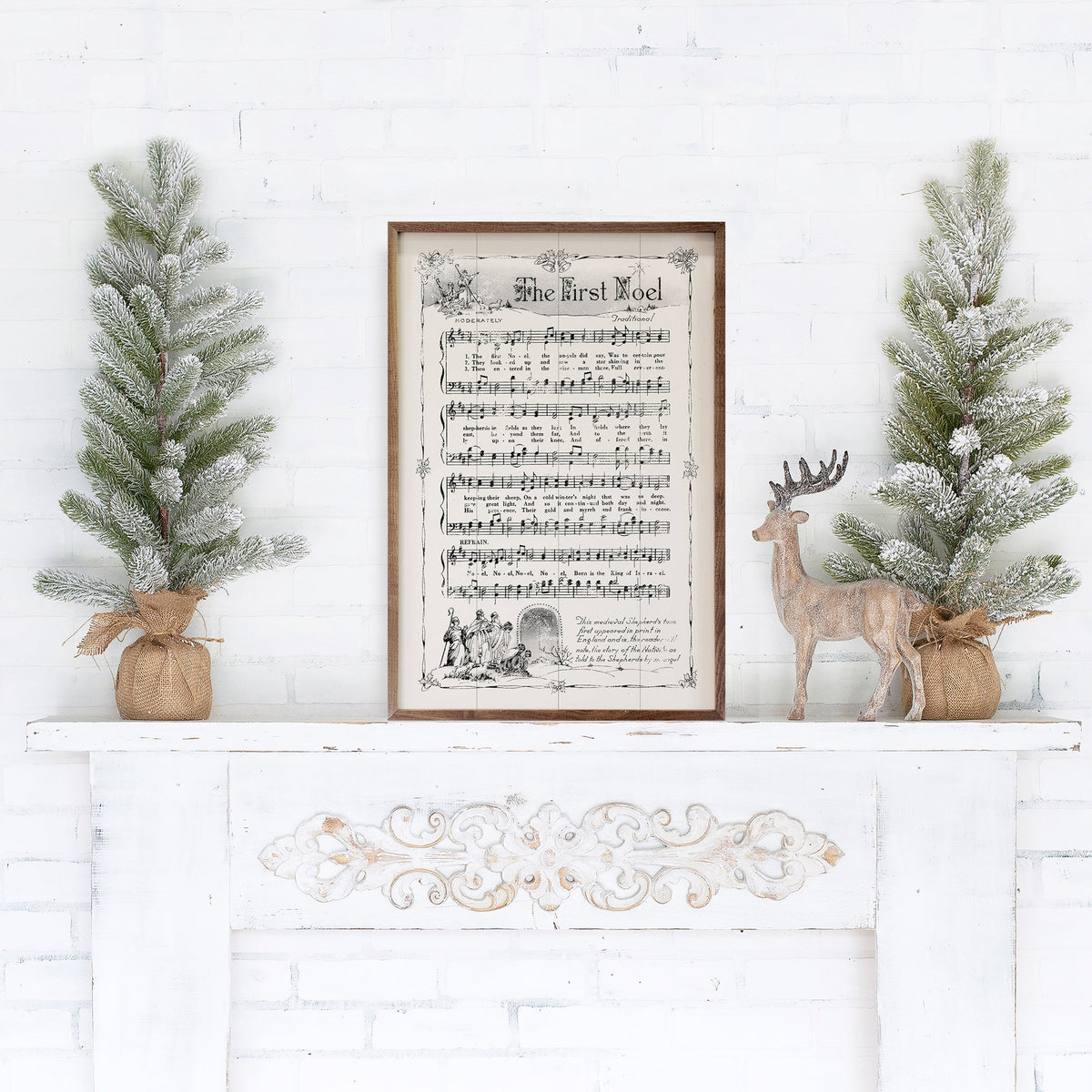 The First Noel Sheet Music Printed and Framed Wall Sign