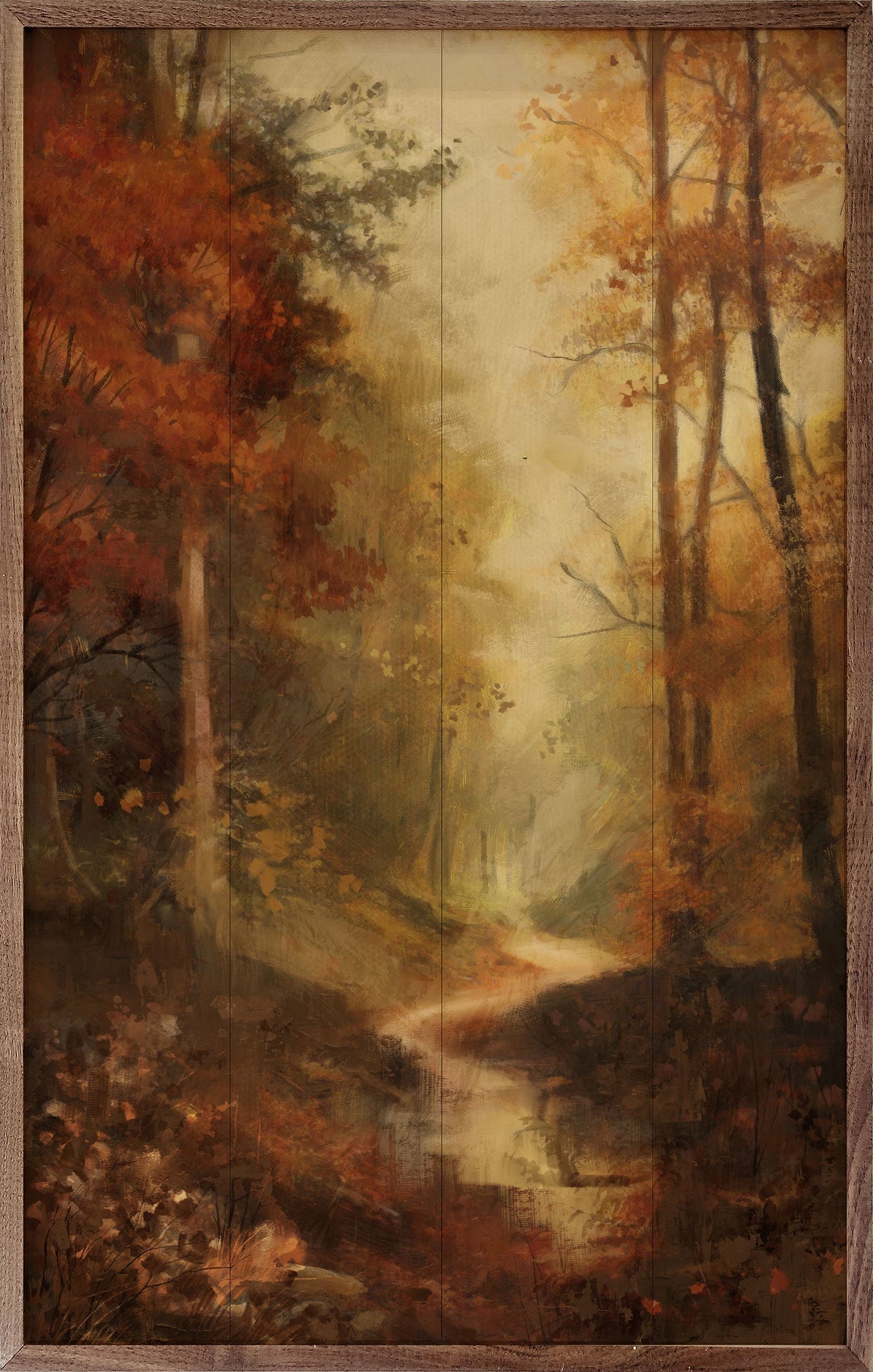 Vintage Fall Landscape 1 By Nina Blue Printed and Framed Wall Sign