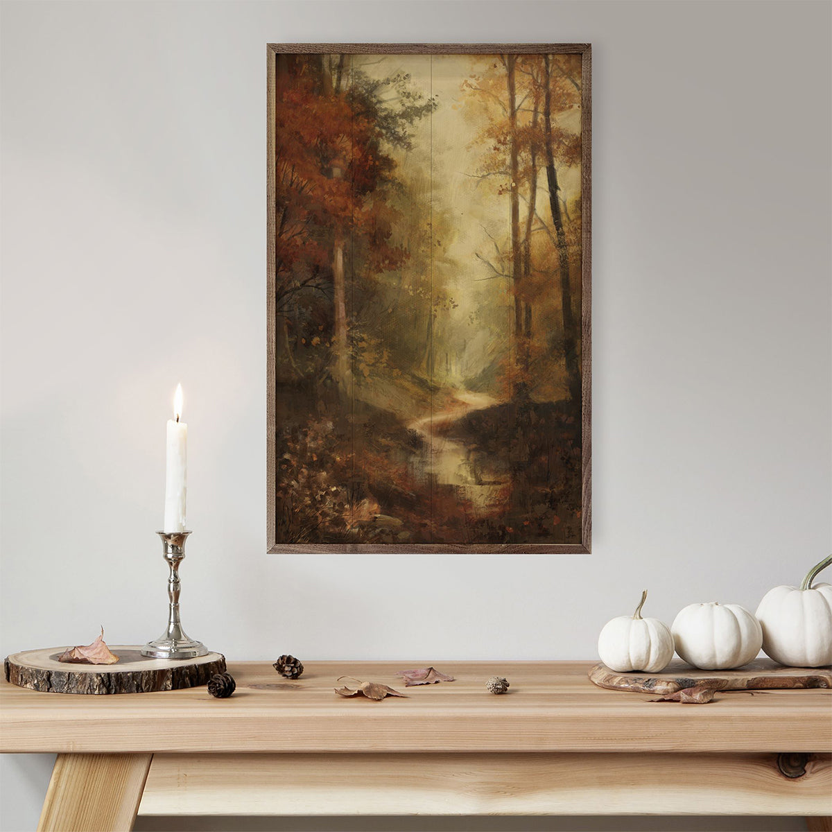 Vintage Fall Landscape 1 By Nina Blue Printed and Framed Wall Sign
