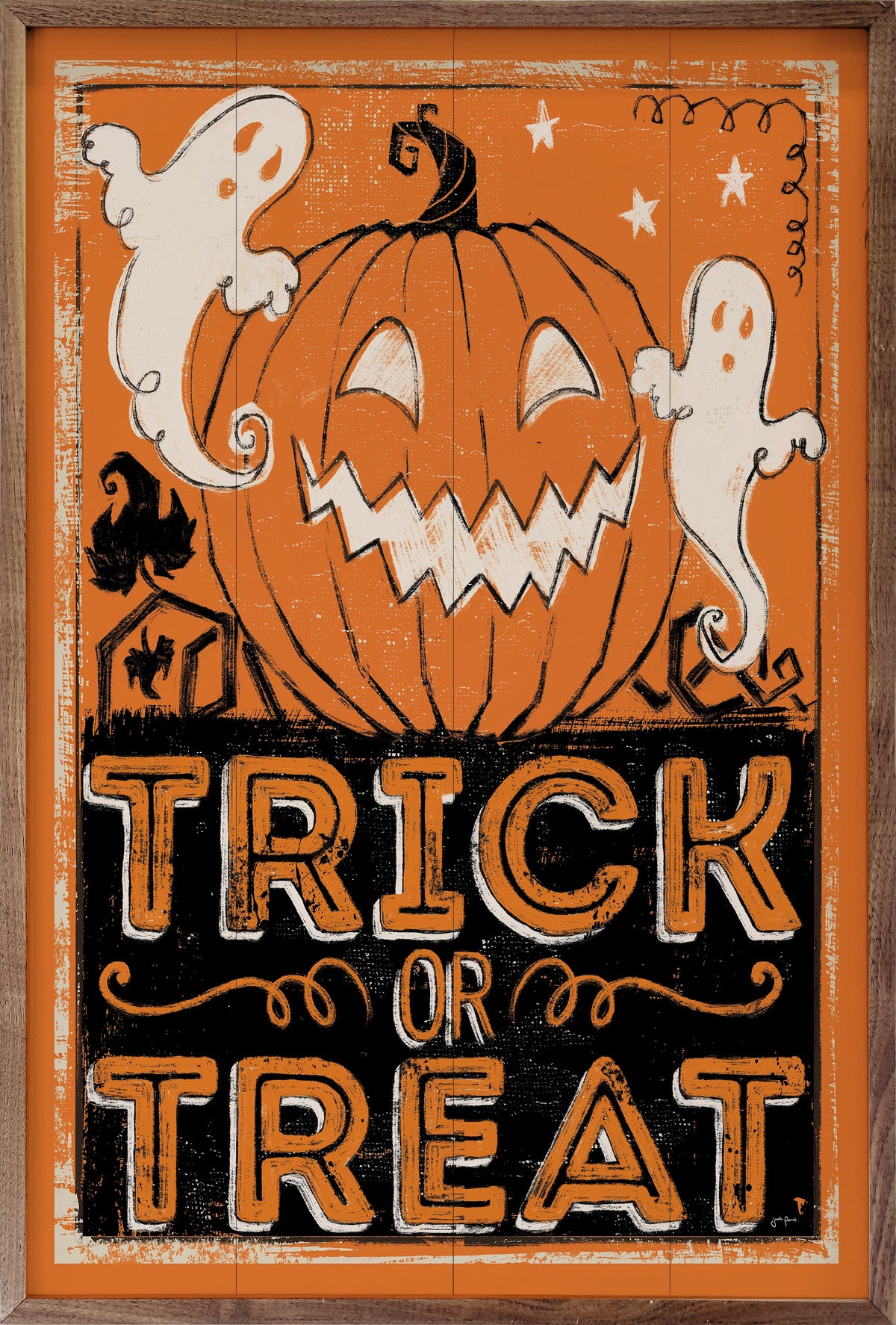 Wicked I Trick Or Treat By Janelle Penner Printed and Framed Wall Sign