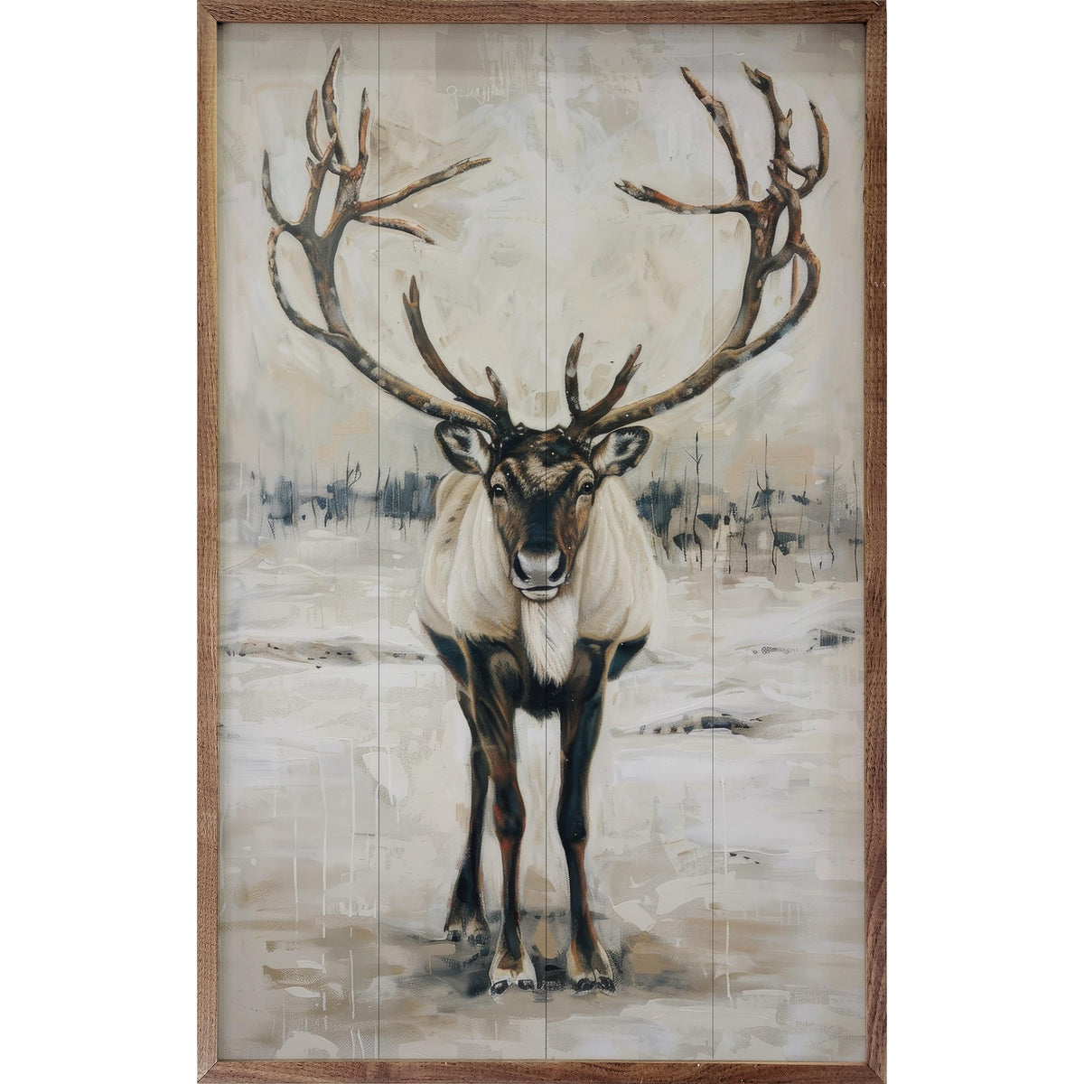 Wild Reindeer IV By Petals Prints Design Printed and Framed Wall Sign