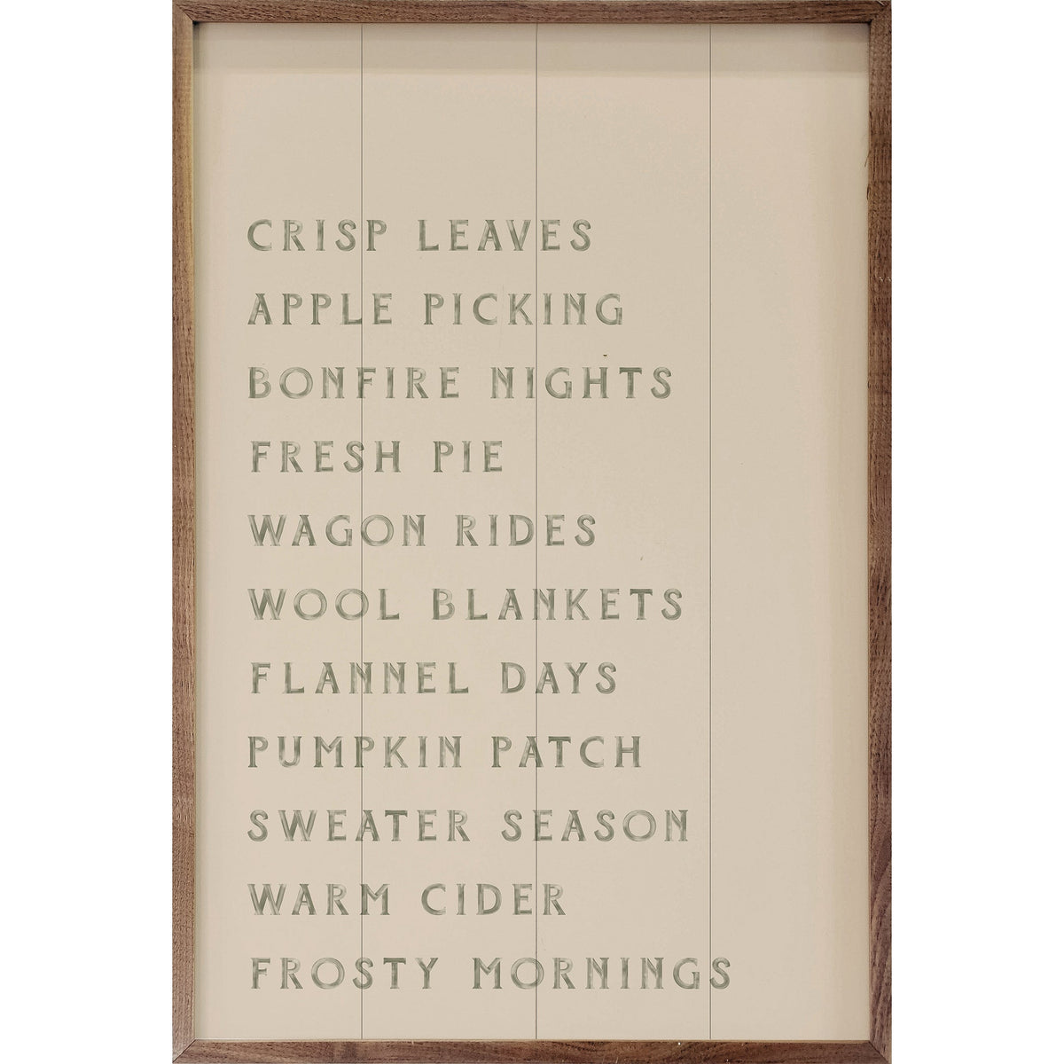 Autumn Activities List Printed and Framed Wall Sign