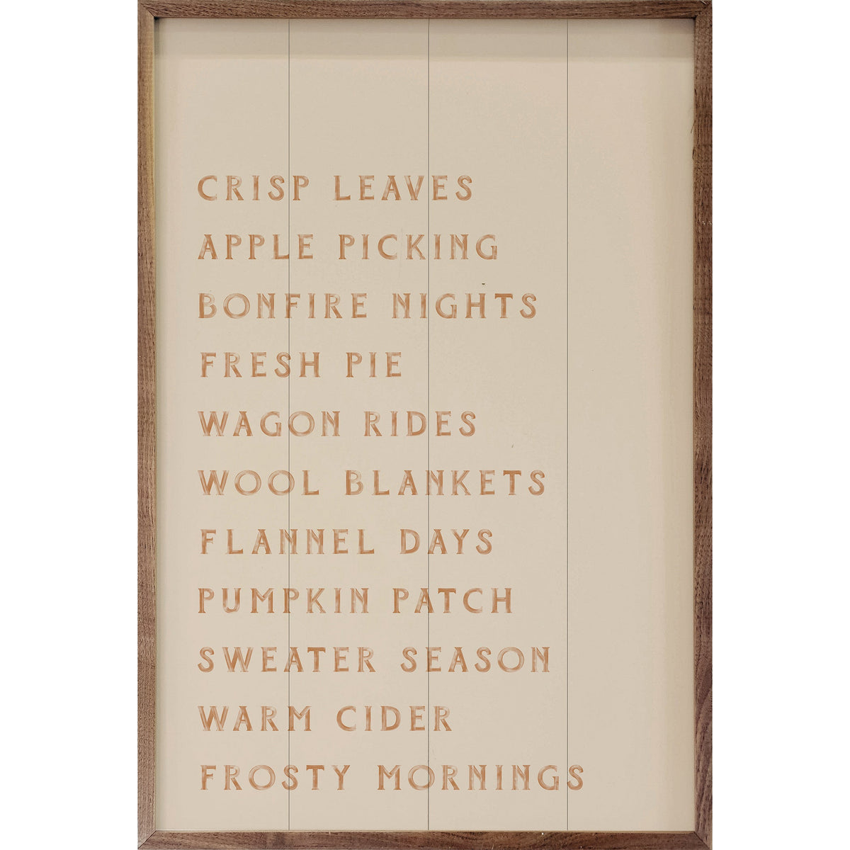 Autumn Activities List Printed and Framed Wall Sign