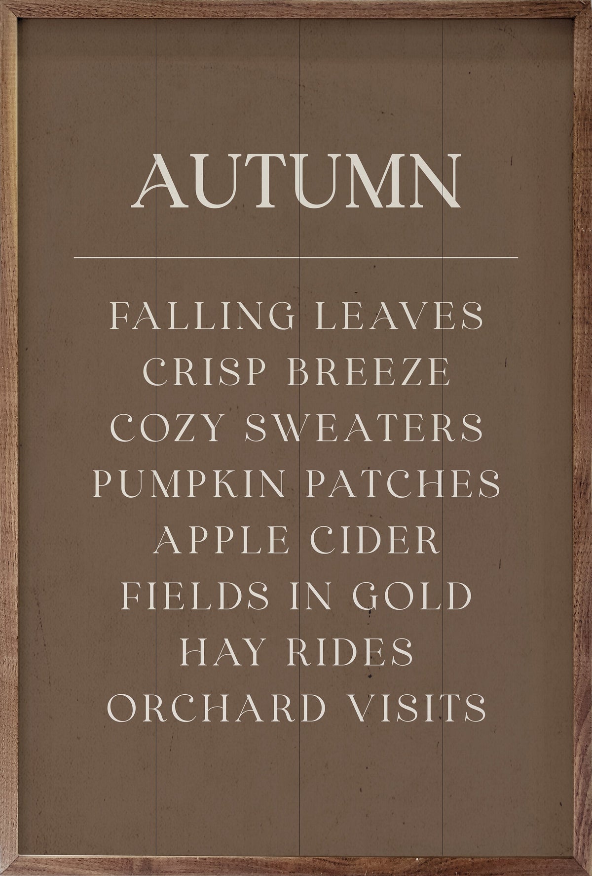 Autumn Comforts Printed and Framed Wall Sign