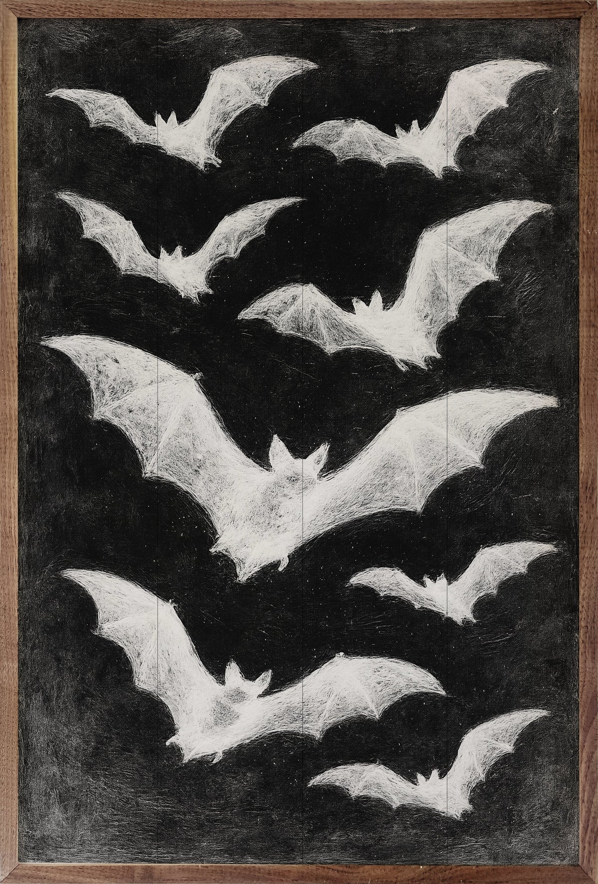 Bats Printed and Framed Wall Sign