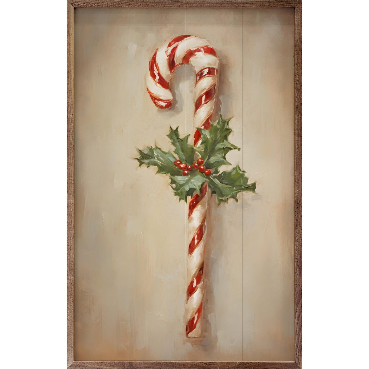 Candy Cane By Petals Prints Designs Printed and Framed Wall Sign