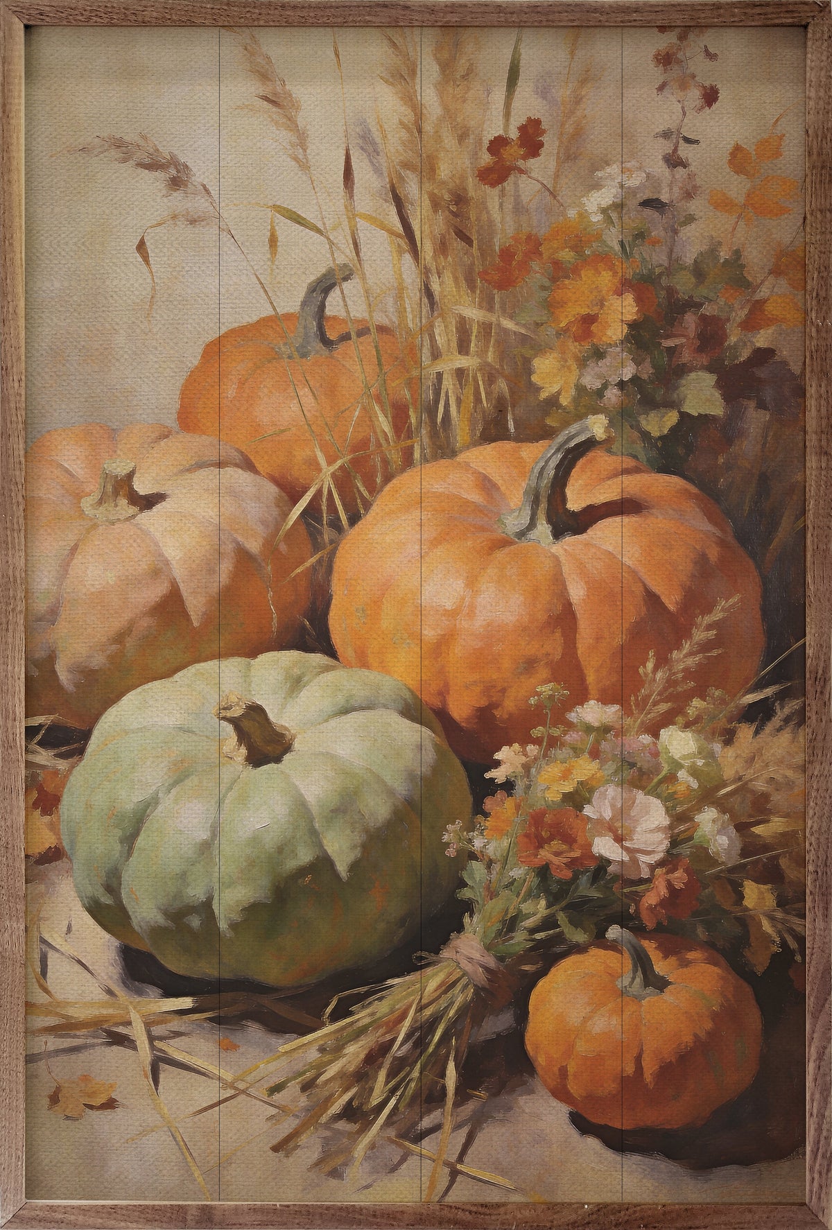 Harvest Gourds And Pumpkins Still Life Printed and Framed Wall Sign
