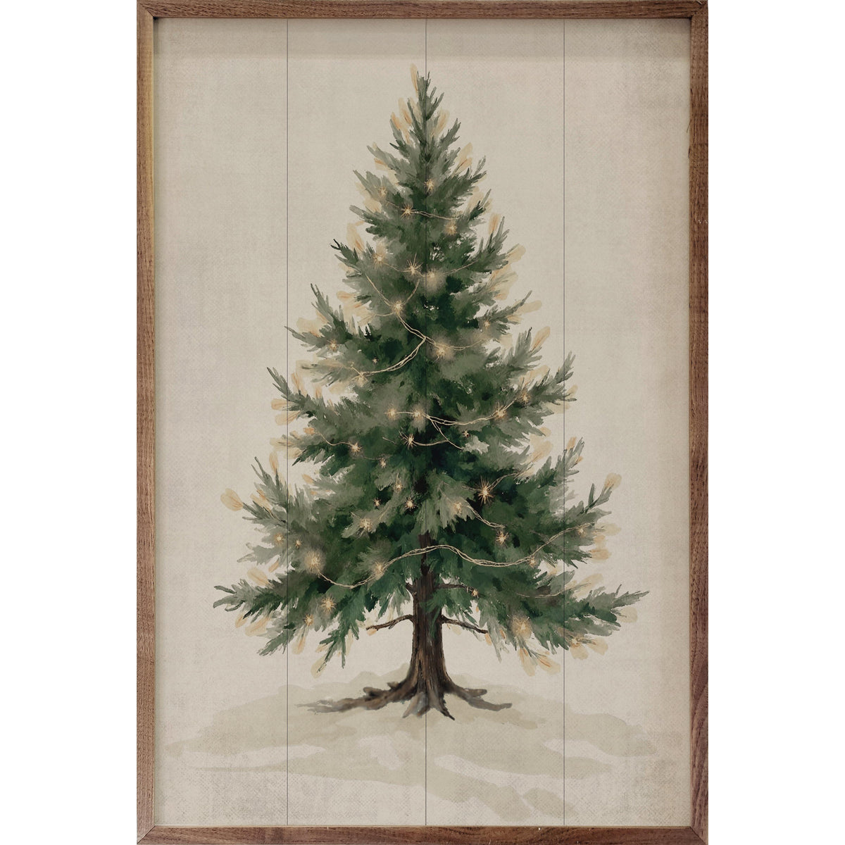 Lighted Pine Tree Printed and Framed Wall Sign