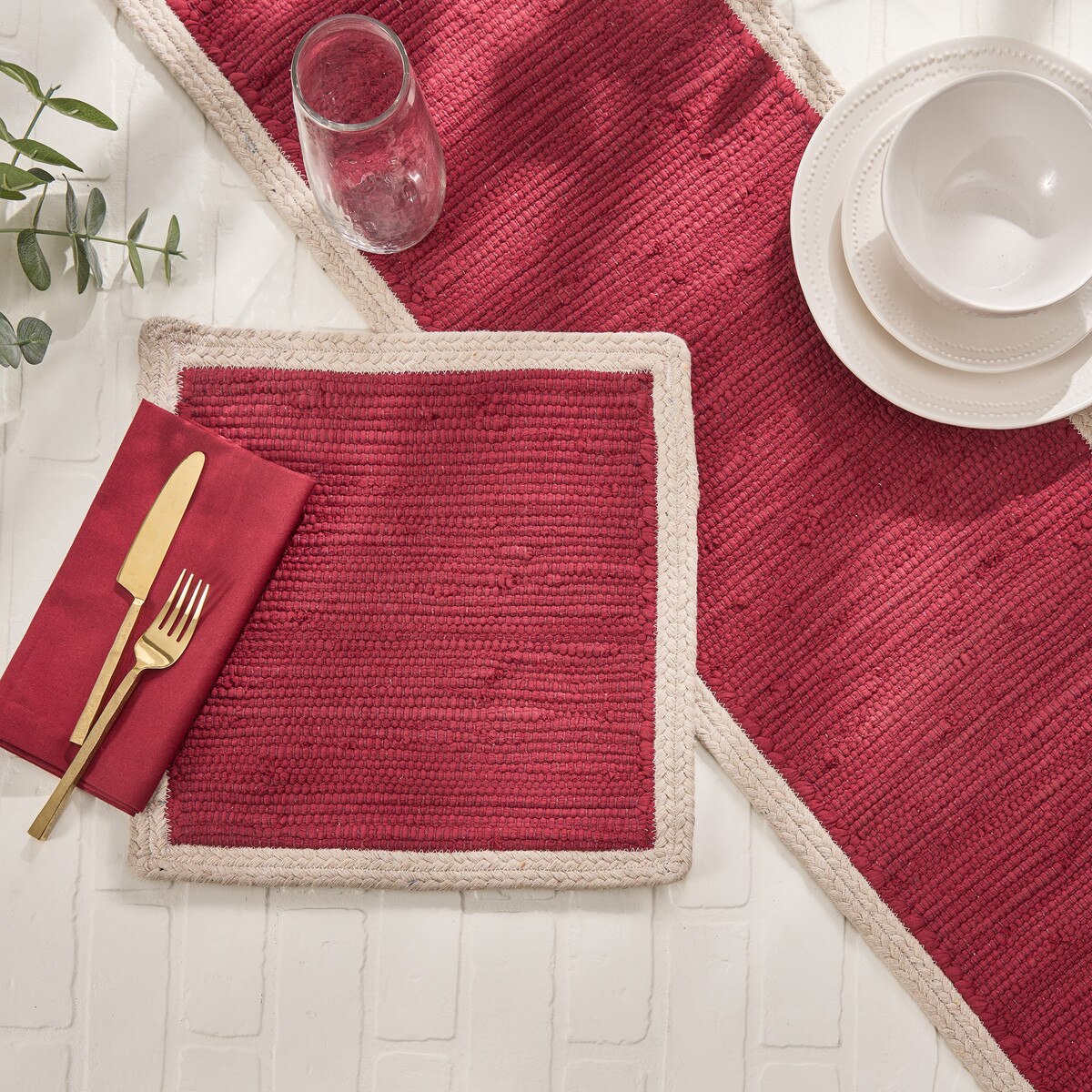 Dune Merlot Placemat Square Set of 2