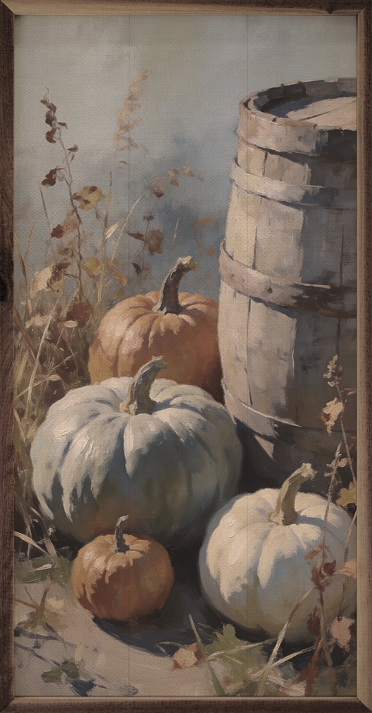 Autumn Market Pumpkin Display Printed and Framed Wall Sign