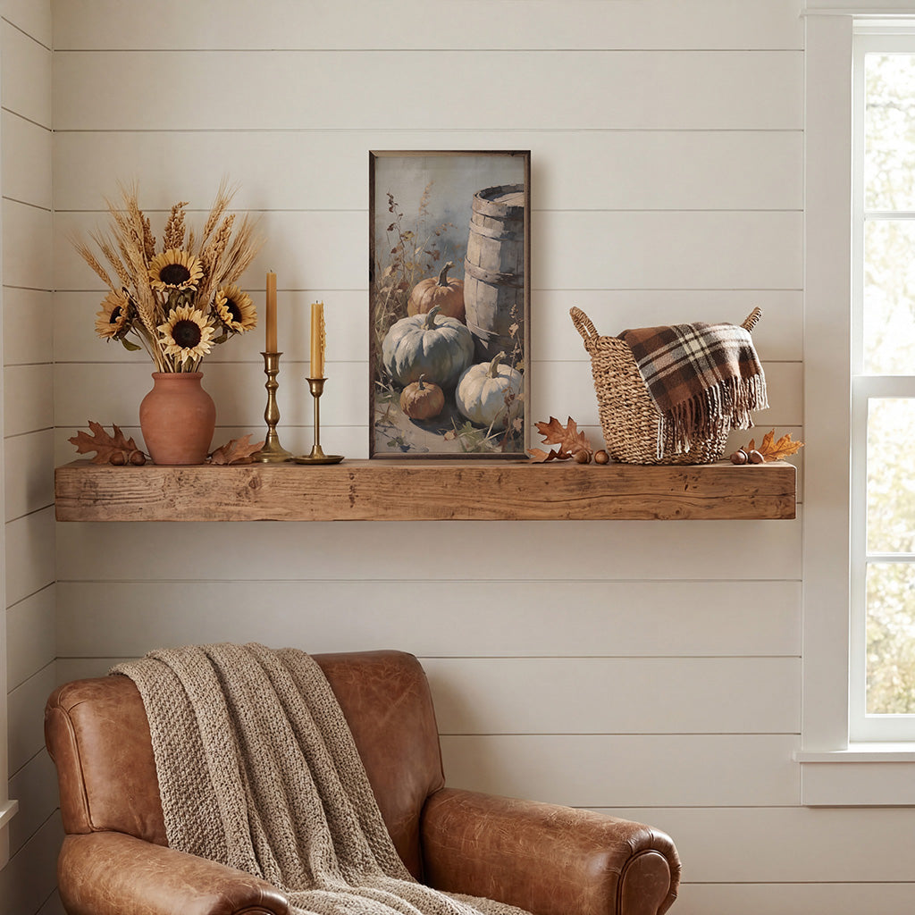 Autumn Market Pumpkin Display Printed and Framed Wall Sign