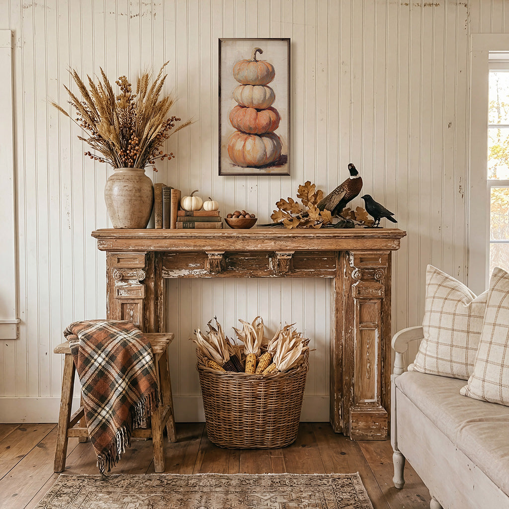 Harvest Pumpkin Tower Printed and Framed Wall Sign