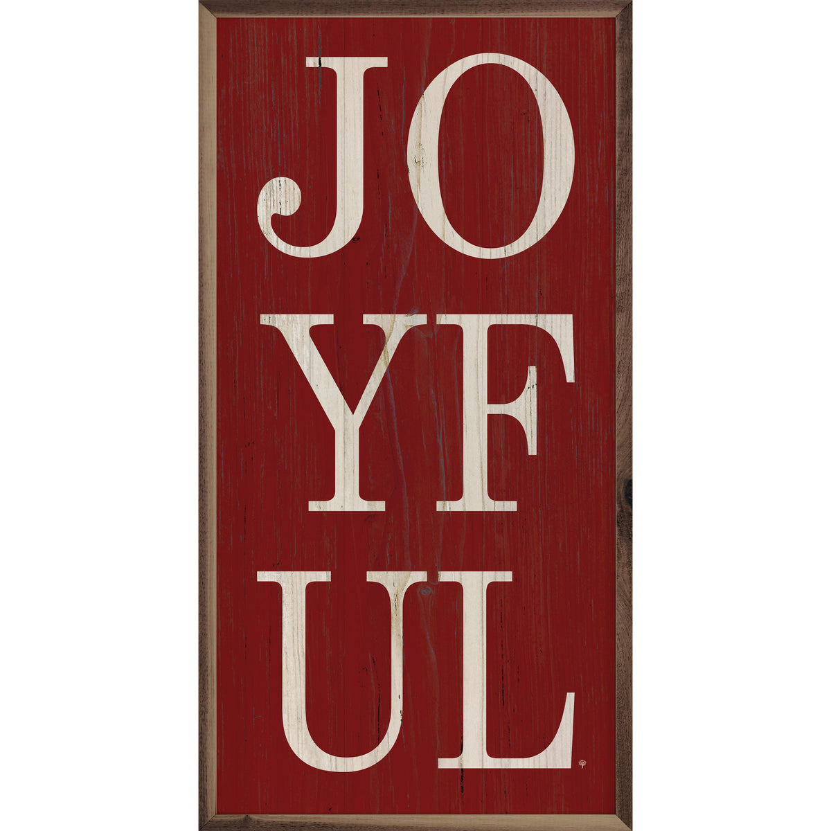 Joyful Red Printed and Framed Wall Sign